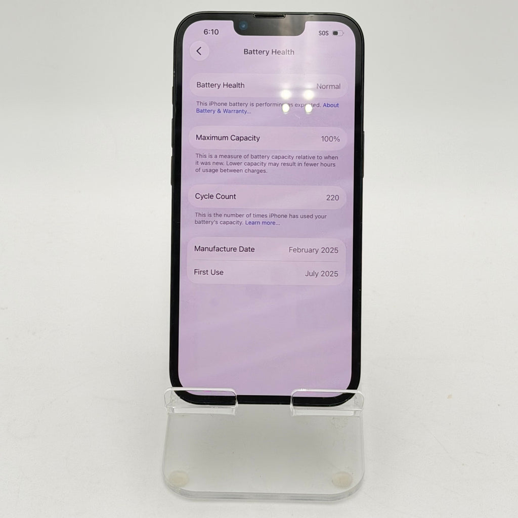 Unlocked Apple iPhone 16e 128GB Black 100% BH