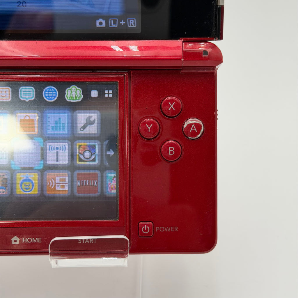 Flame Red Nintendo 3DS (Original) - WORKING - Includes Charger and Stylus