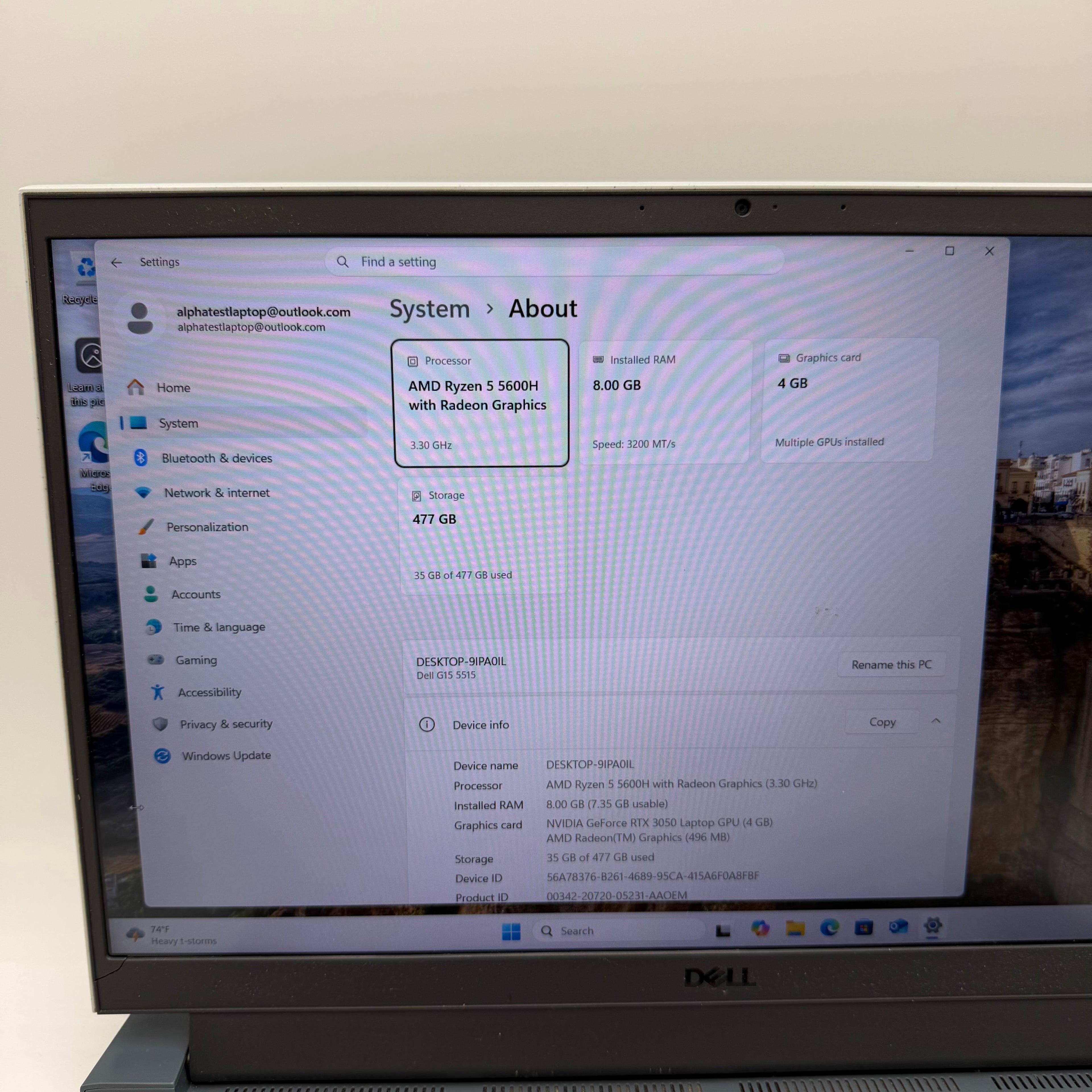 Dell G15 Ryzen Edition Laptop 512GB 8GB - Read