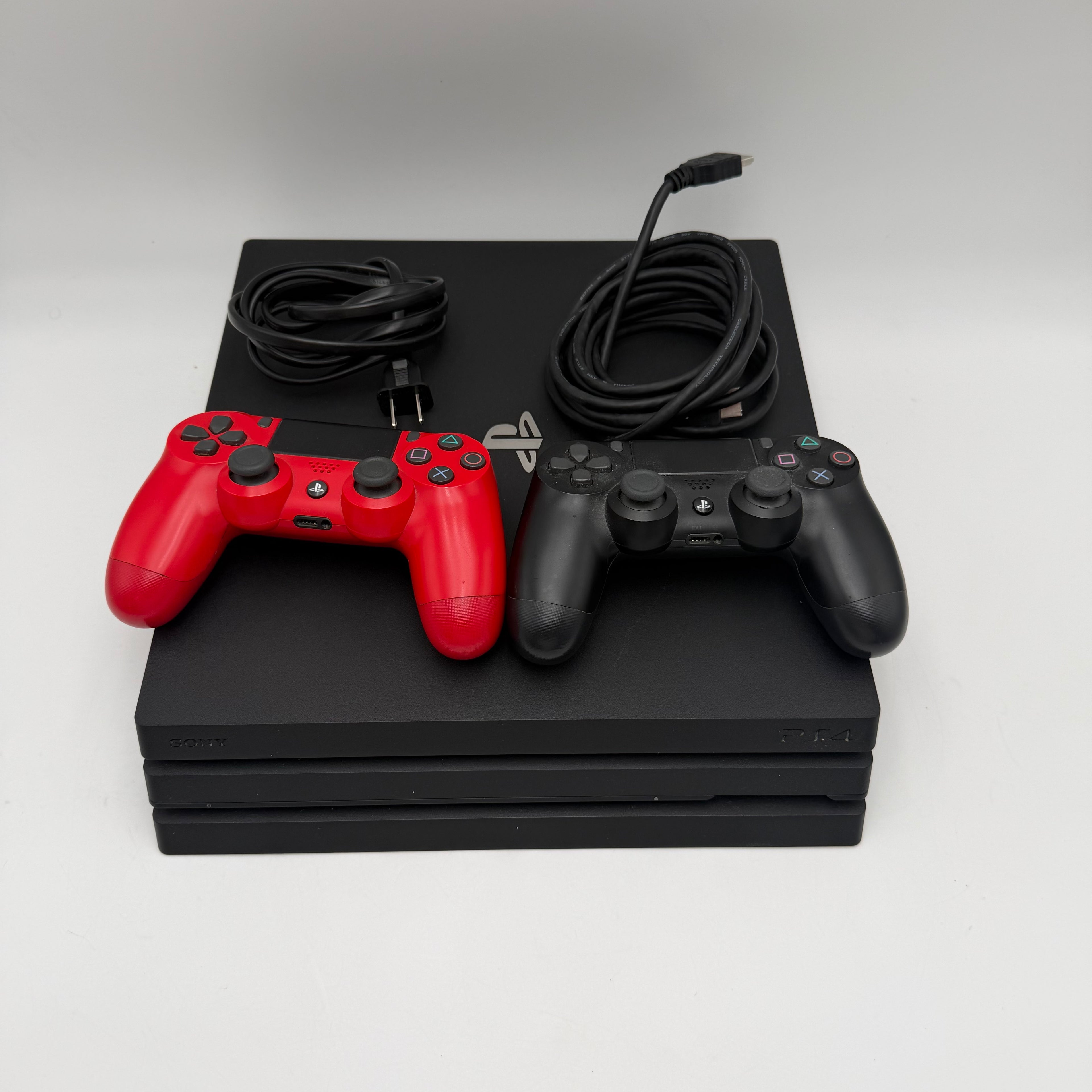Sony PlayStation 4 Pro PS4 1TB Black Console CUH-7215B With 2 Controllers and Cables