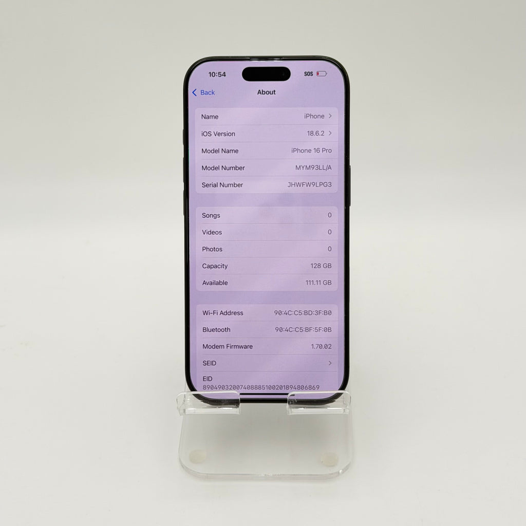 Unlocked Apple iPhone 16 Pro 128GB - 94% BH