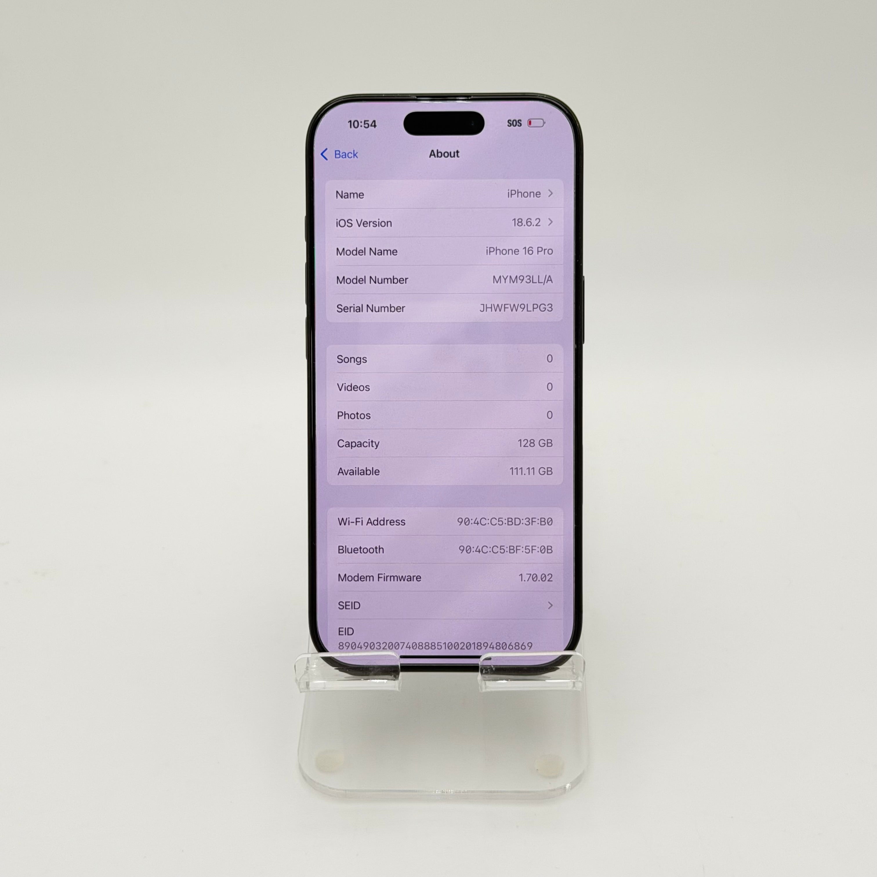 Unlocked Apple iPhone 16 Pro 128GB - 94% BH