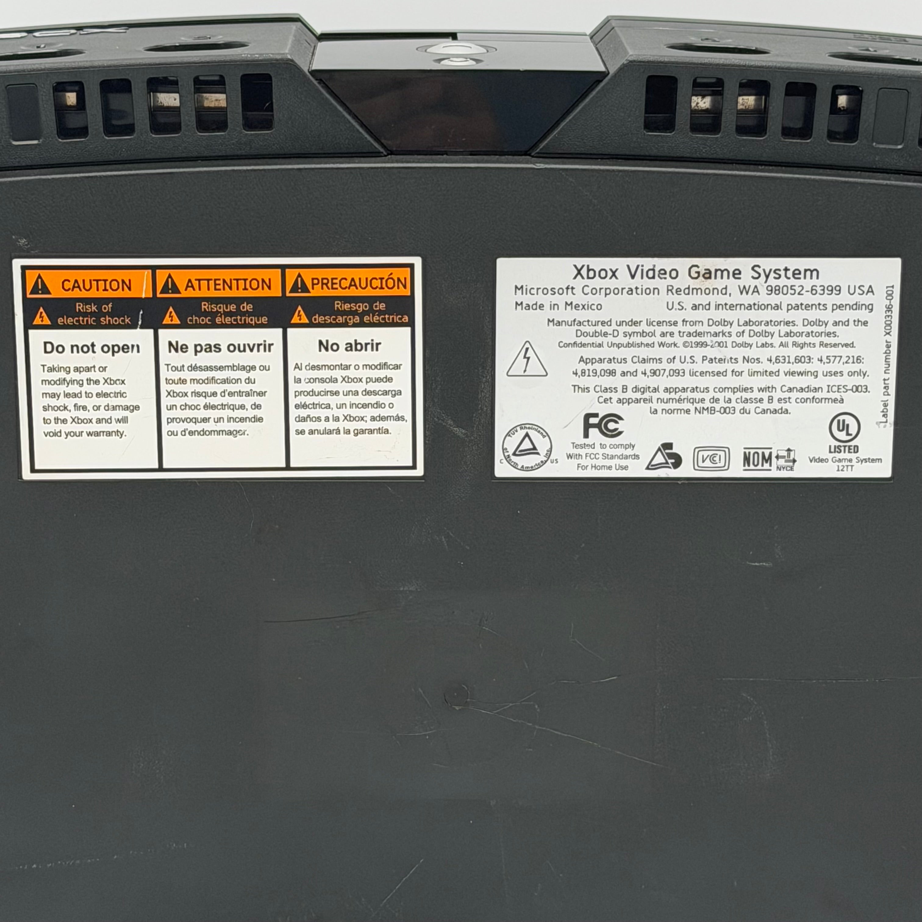 Microsoft Xbox (2001) Black Console - Broken for Parts/Repair