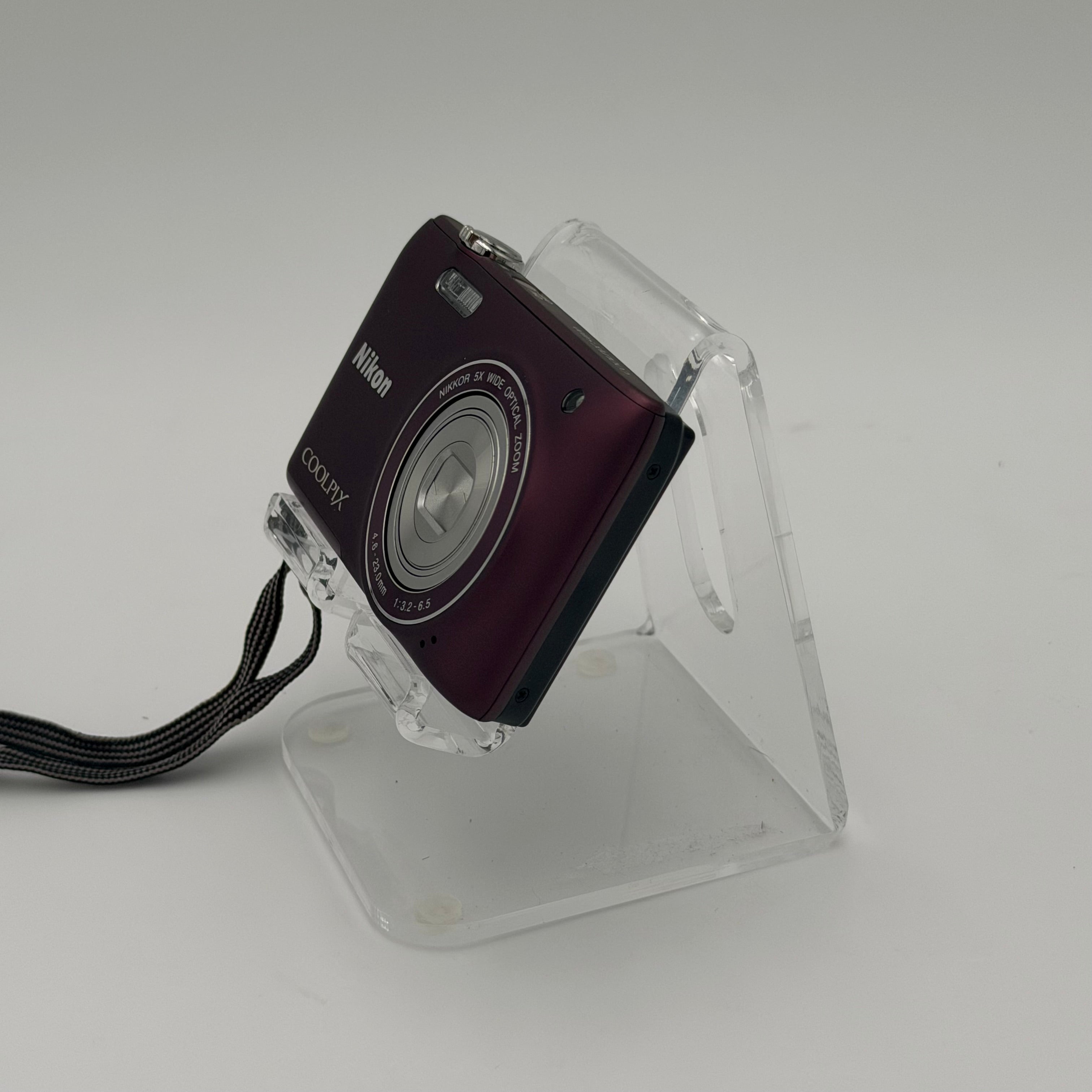 Nikon COOLPIX S4100 Digital Camera Plum 14MP 5X Optical Zoom TESTED NO CHARGER