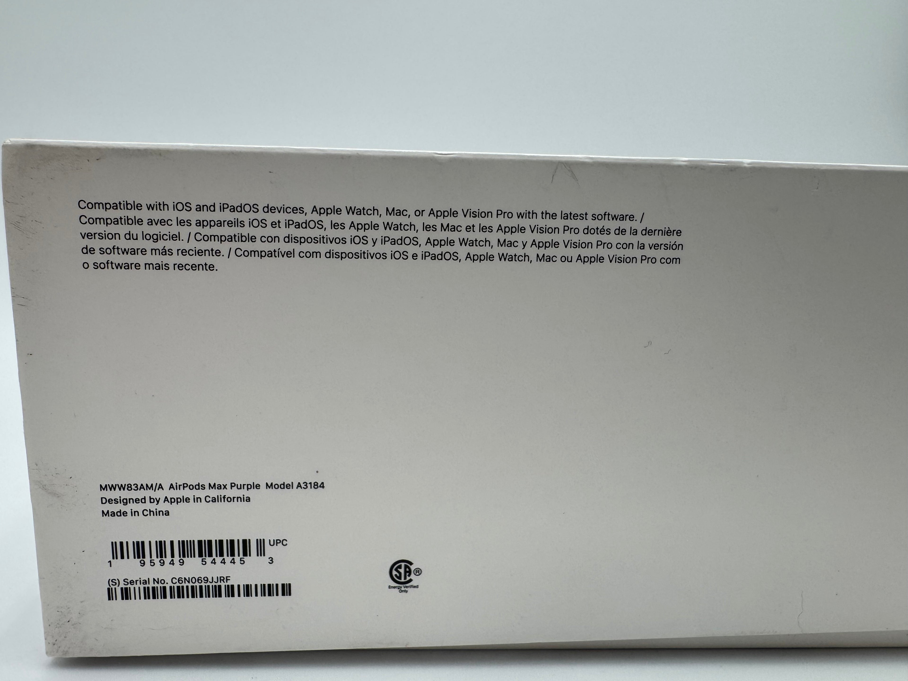 Apple AirPods Max A3184 (USB-C) 2024 Purple Wireless Headphones - Tested Working