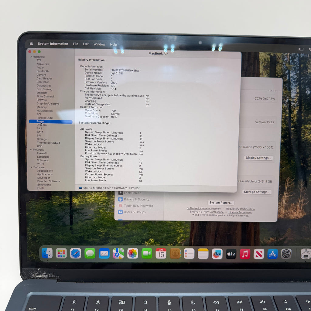 Apple MacBook Air 13" M2 A2681 2023 8GB 256GB Black Broken