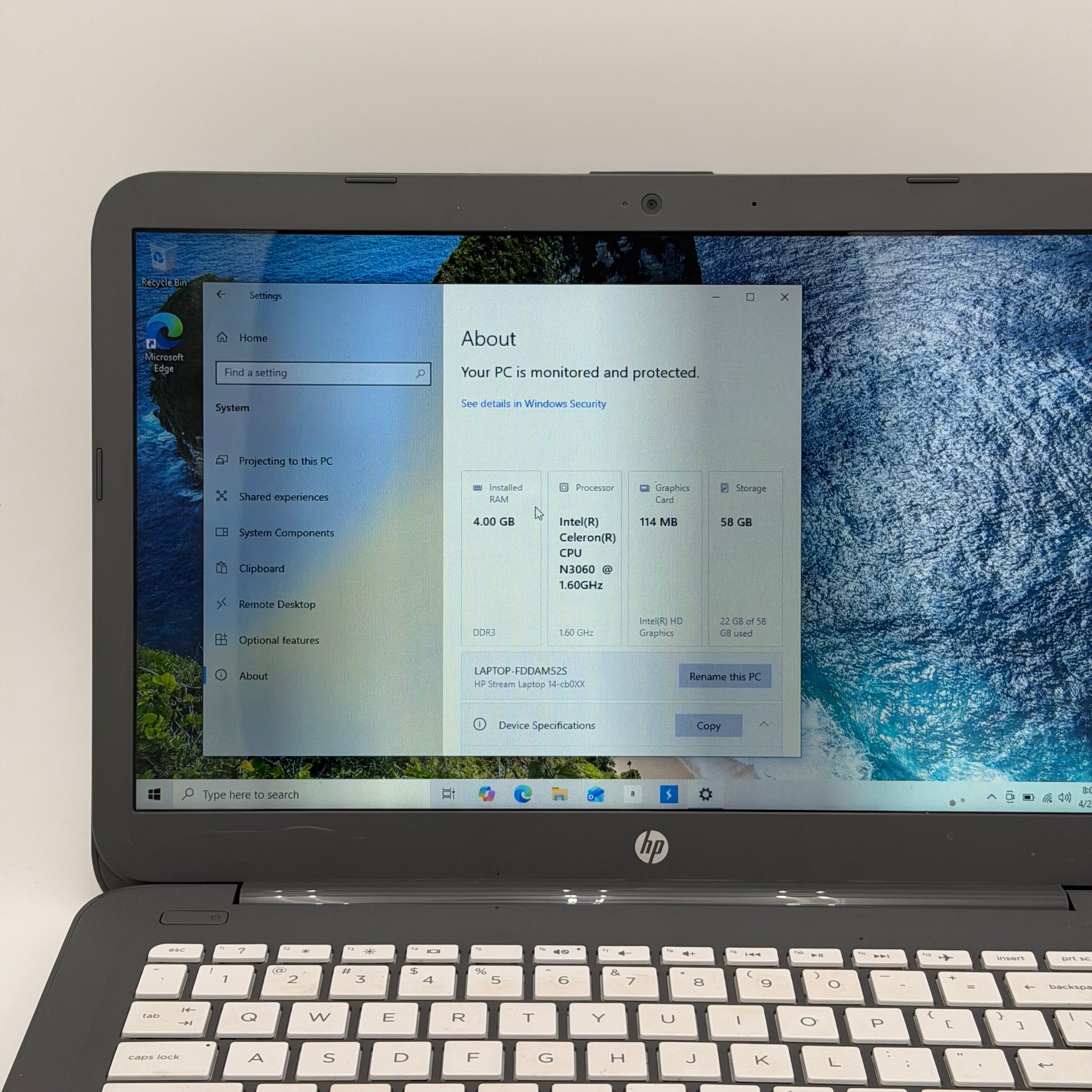 HP 14-cb012dx Laptop Gray Intel Celeron 1.6 GHz 4GB RAM 64GB