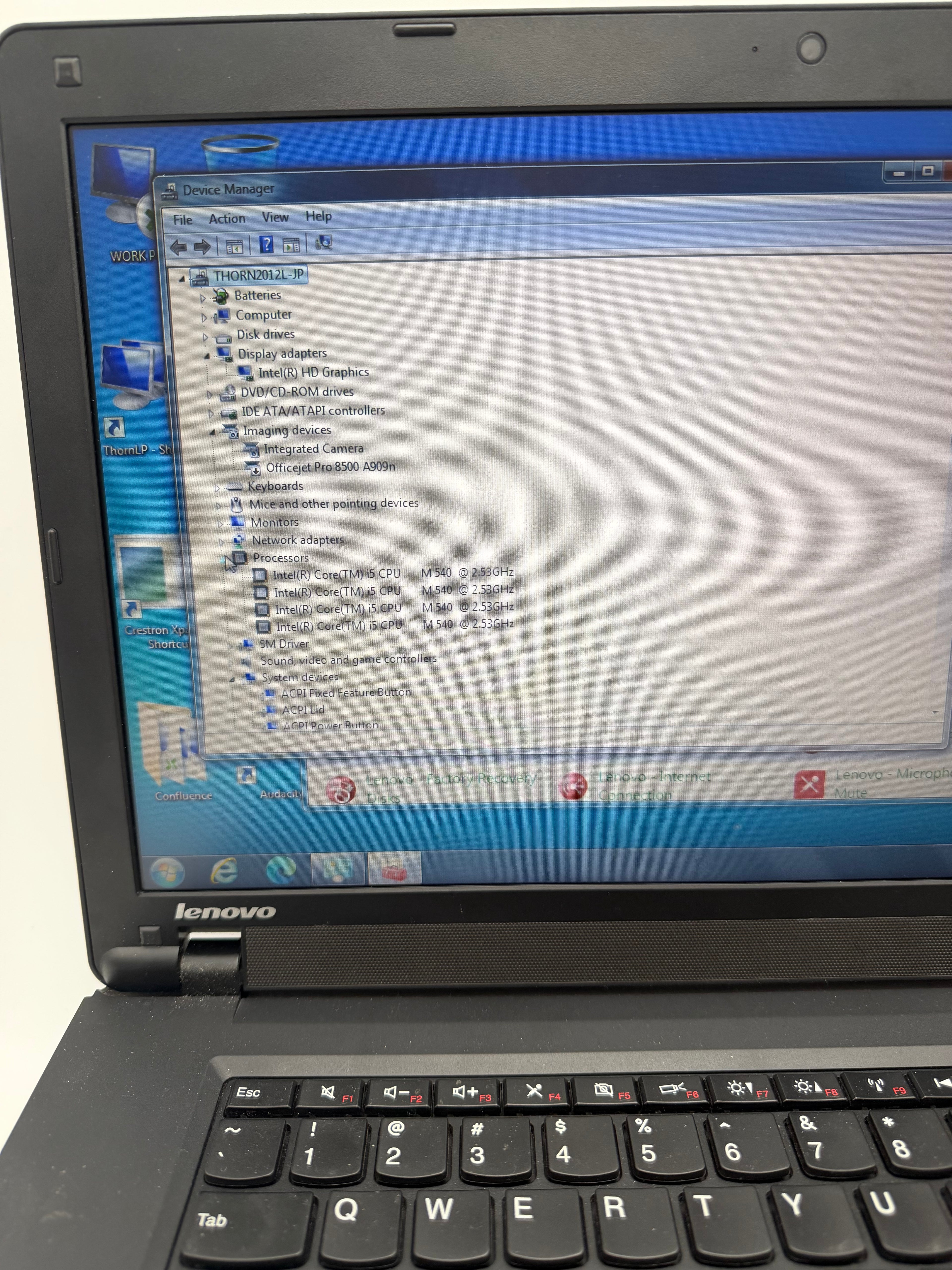 Lenovo ThinkPad Edge Laptop 15-inch Core i5 5th Gen 8GB RAM 500GB Black Broken