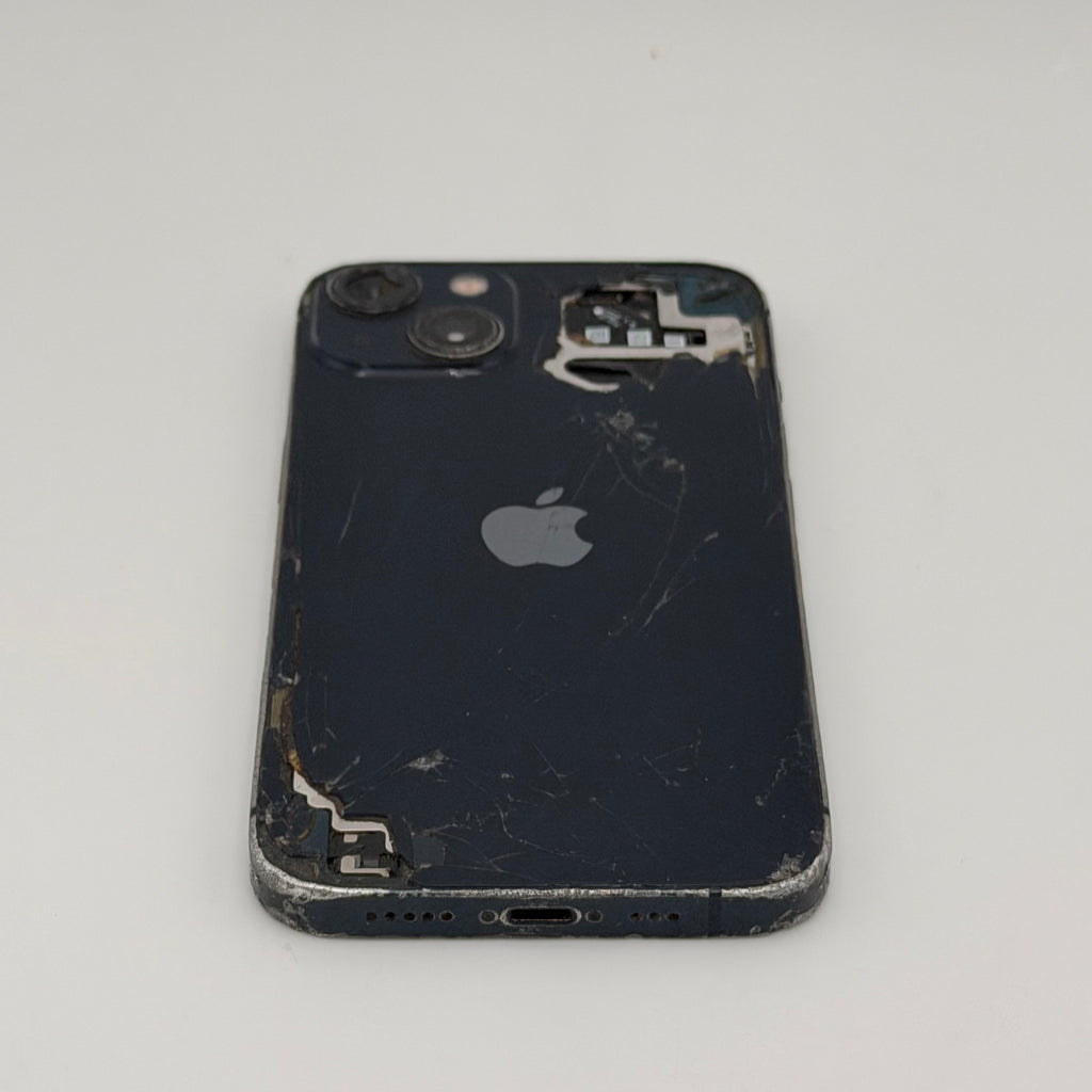 Broken Unlocked Apple iPhone 13 64GB Black - Cracked Back- 76%battery health