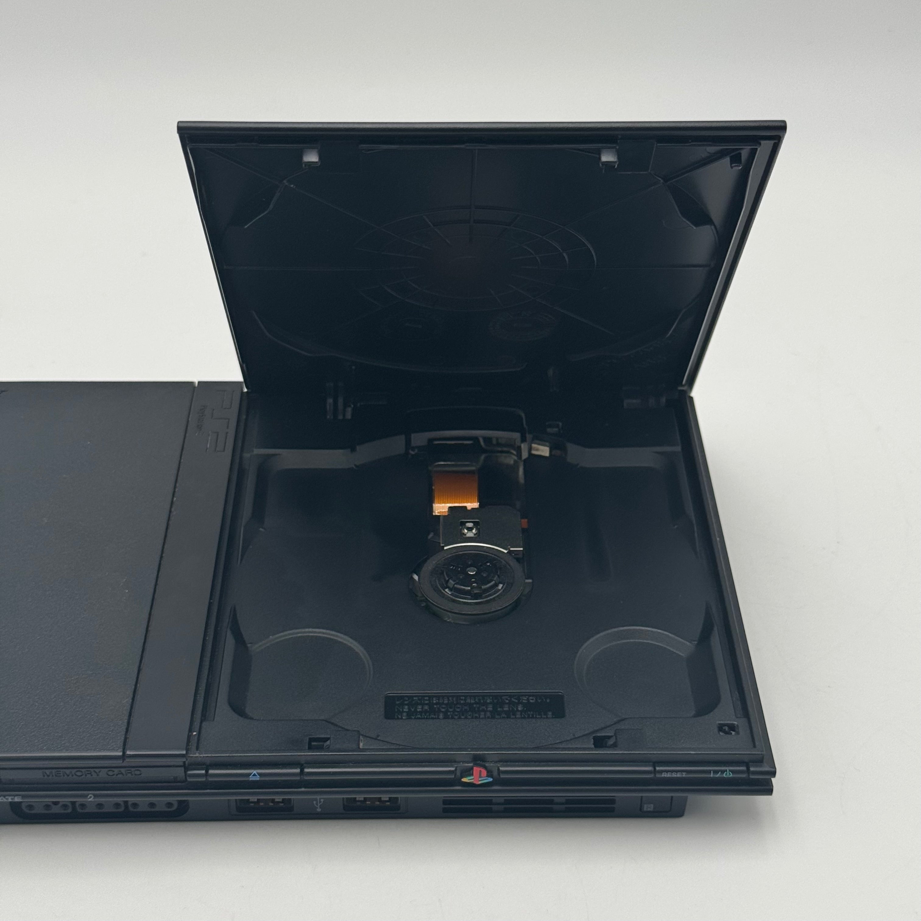Broken Sony PlayStation 2 Slim (SCPH-75001) w/Power Cord Unreadable Disc