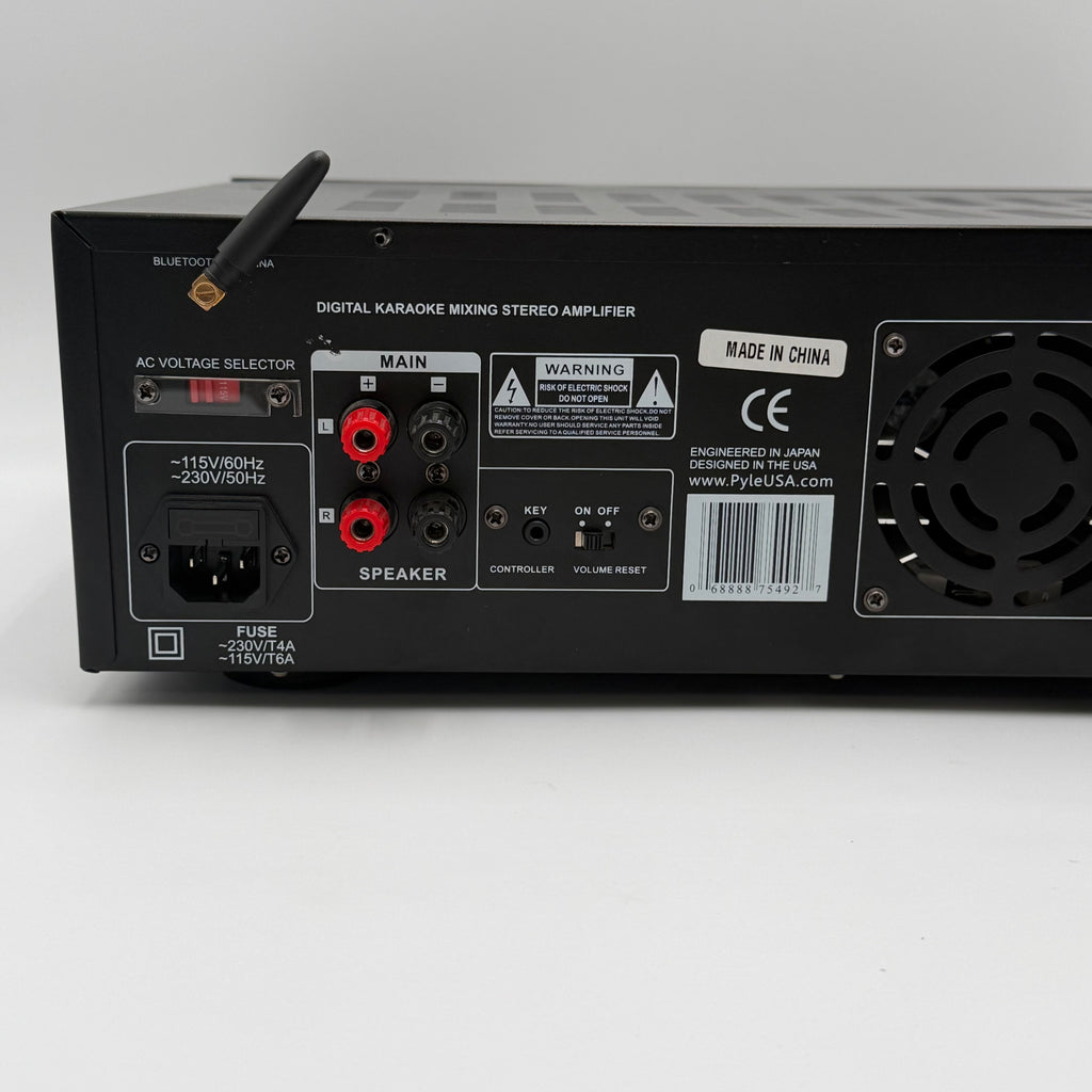Pyle Pro 1000-Watt Wireless Bluetooth Stereo Mixer Karaoke Amplifier