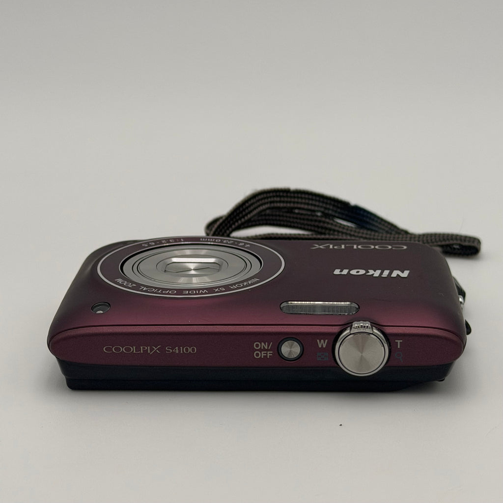 Nikon COOLPIX S4100 Digital Camera Plum 14MP 5X Optical Zoom TESTED NO CHARGER