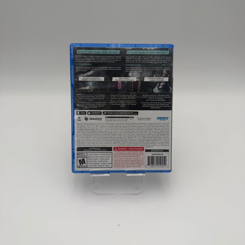 Sony PlayStation 5 PS5 Observer: System Redux - Tested/Working