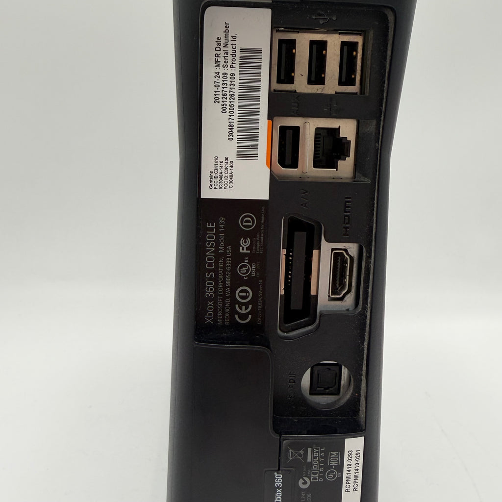 Microsoft Xbox 360 S (1439) 2010 Console Black Used - B