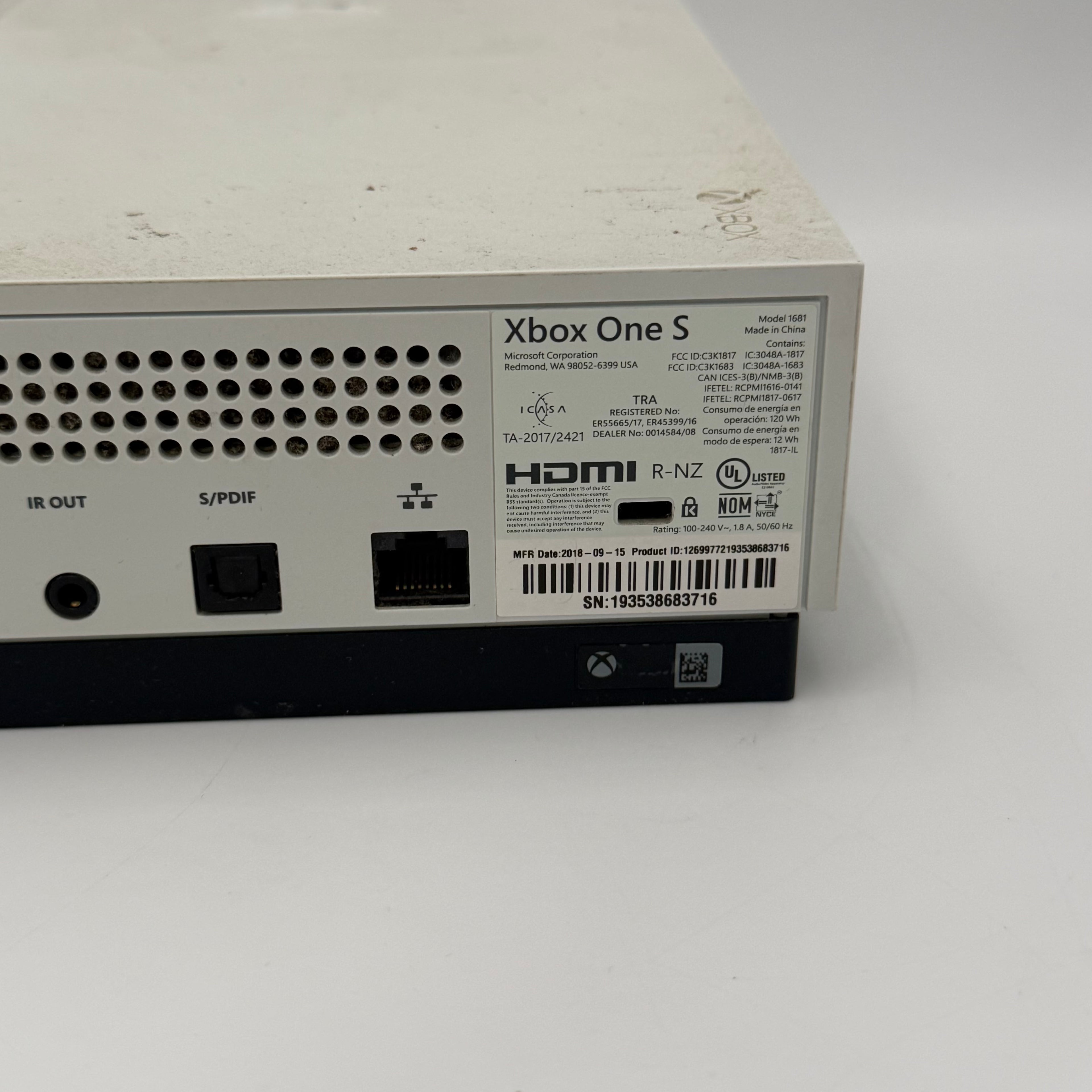 Microsoft Xbox One S 500 GB White Console Only Used C condition
