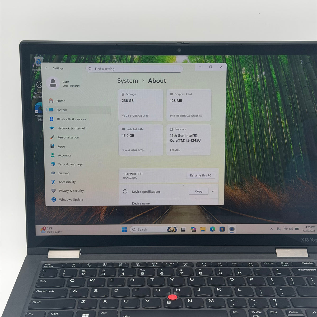 Lenovo ThinkPad X13 Yoga Gen 2 Laptop 256Gb 16GB i5 - Read - MDM