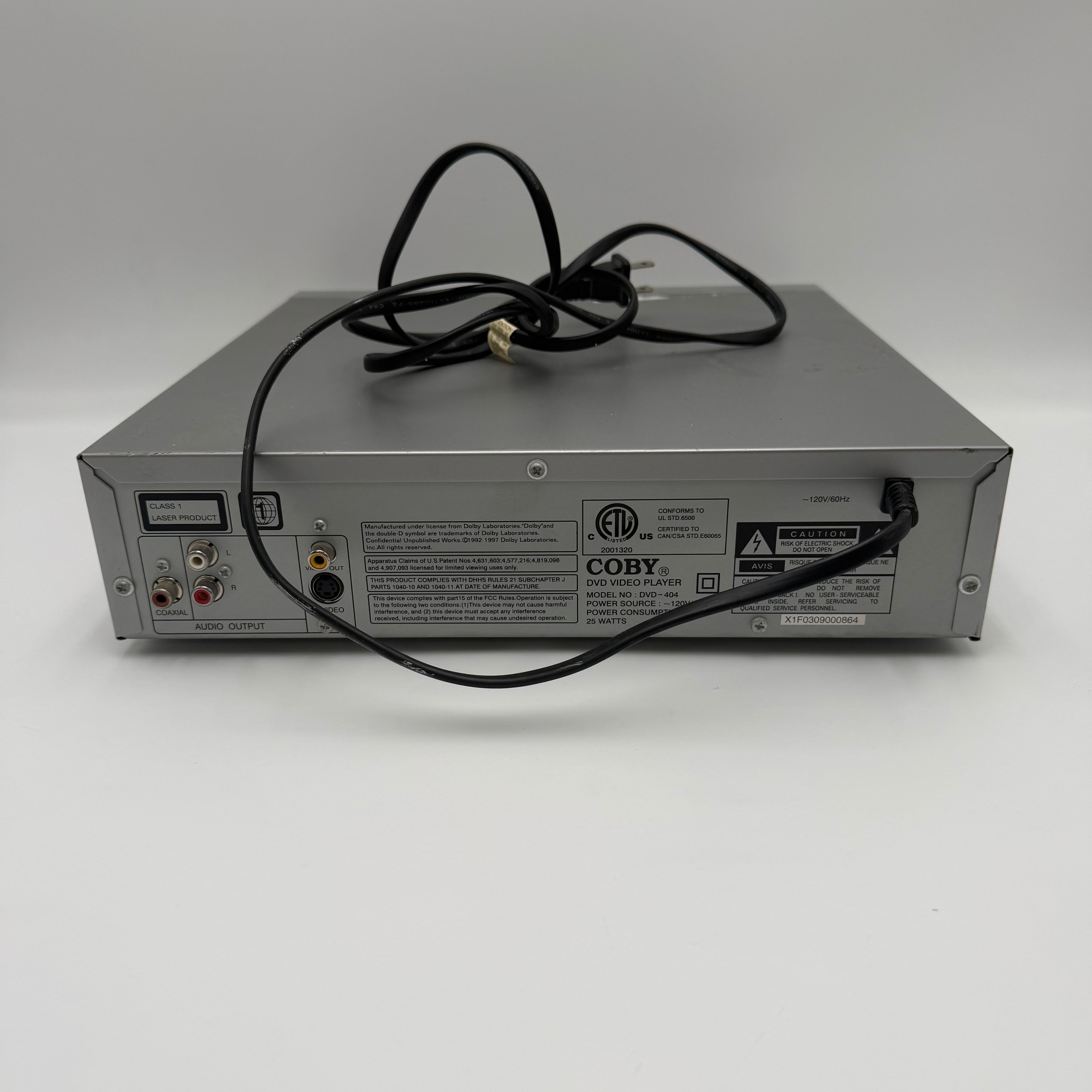 Coby DVD-404 DVD Player Used - A Silver