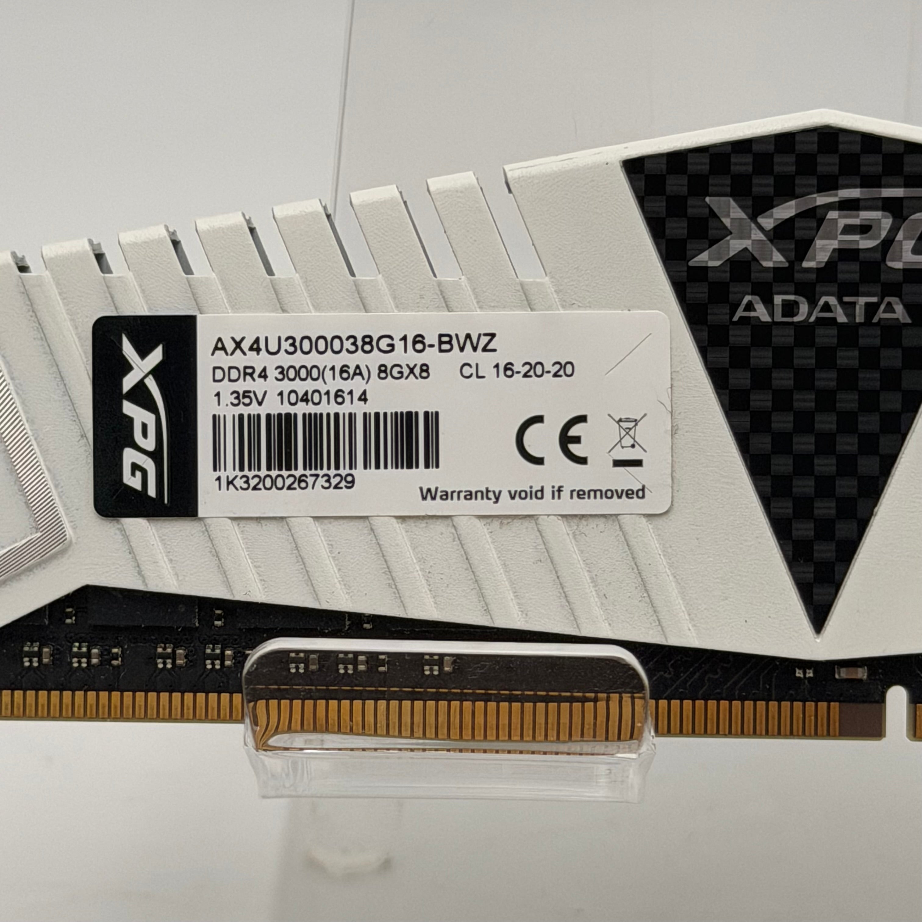 XPG ADATA 8GB DDR4 3000MHz RAM 1x8GB White AX4U300038G16-BWZ