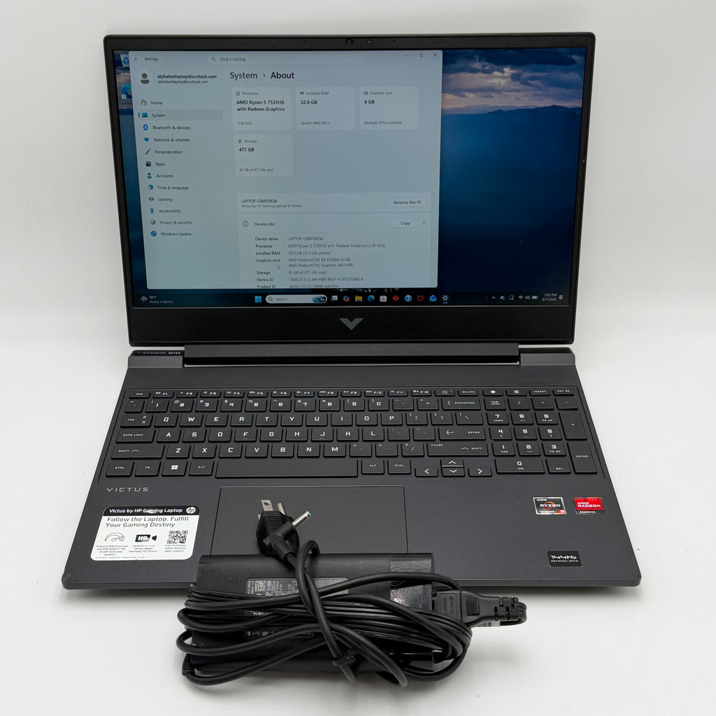HP Victus  512Gb 32Gb Ryzen 5 7535HS 15-fb2063dx Laptop - Read