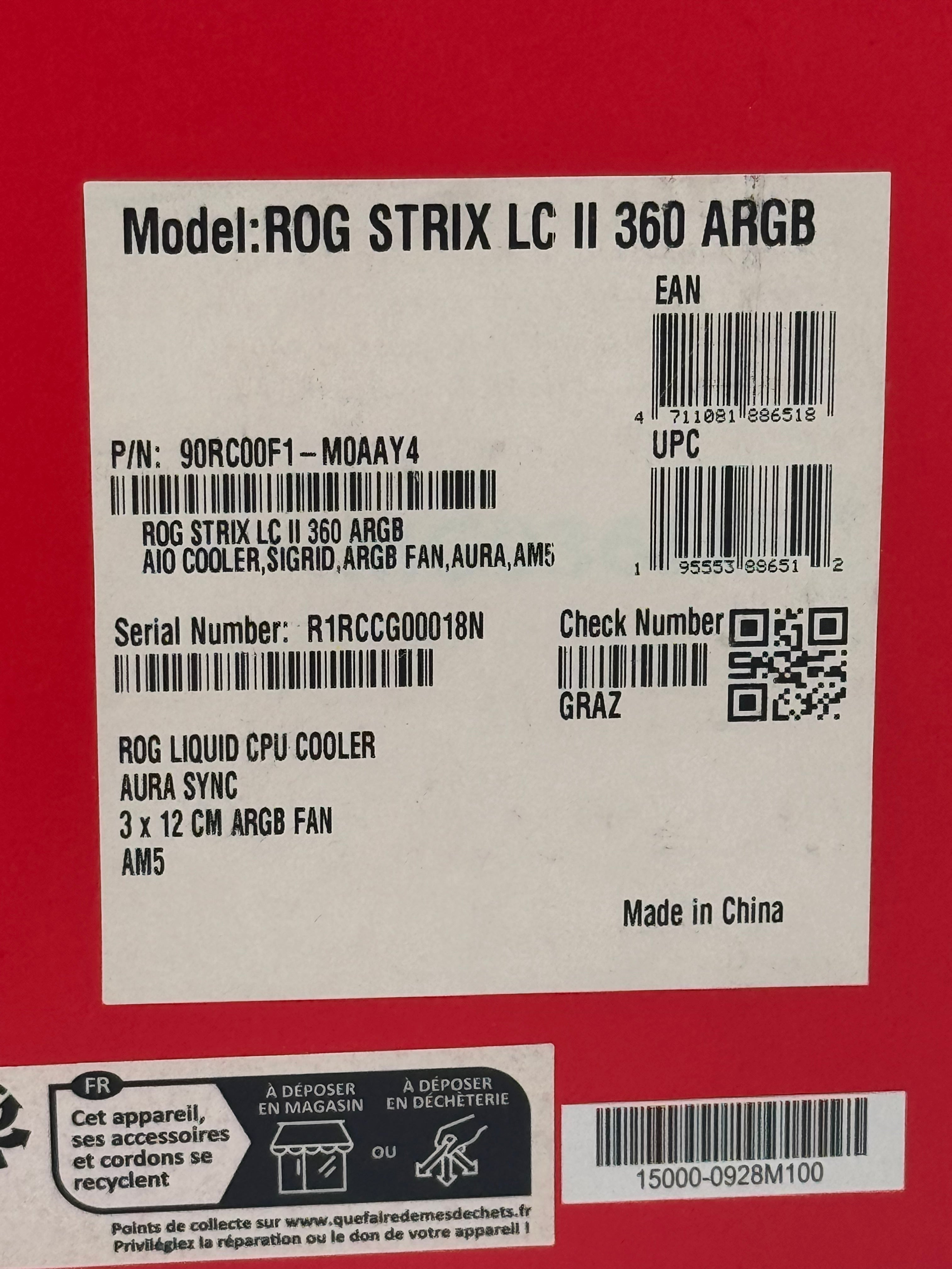 ROG STRIX LC II 360 ARGB CPU Liquid Cooler Black