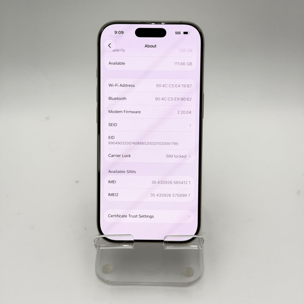 Apple iPhone 16 Pro A3083 128GB Black Titanium Boost Only