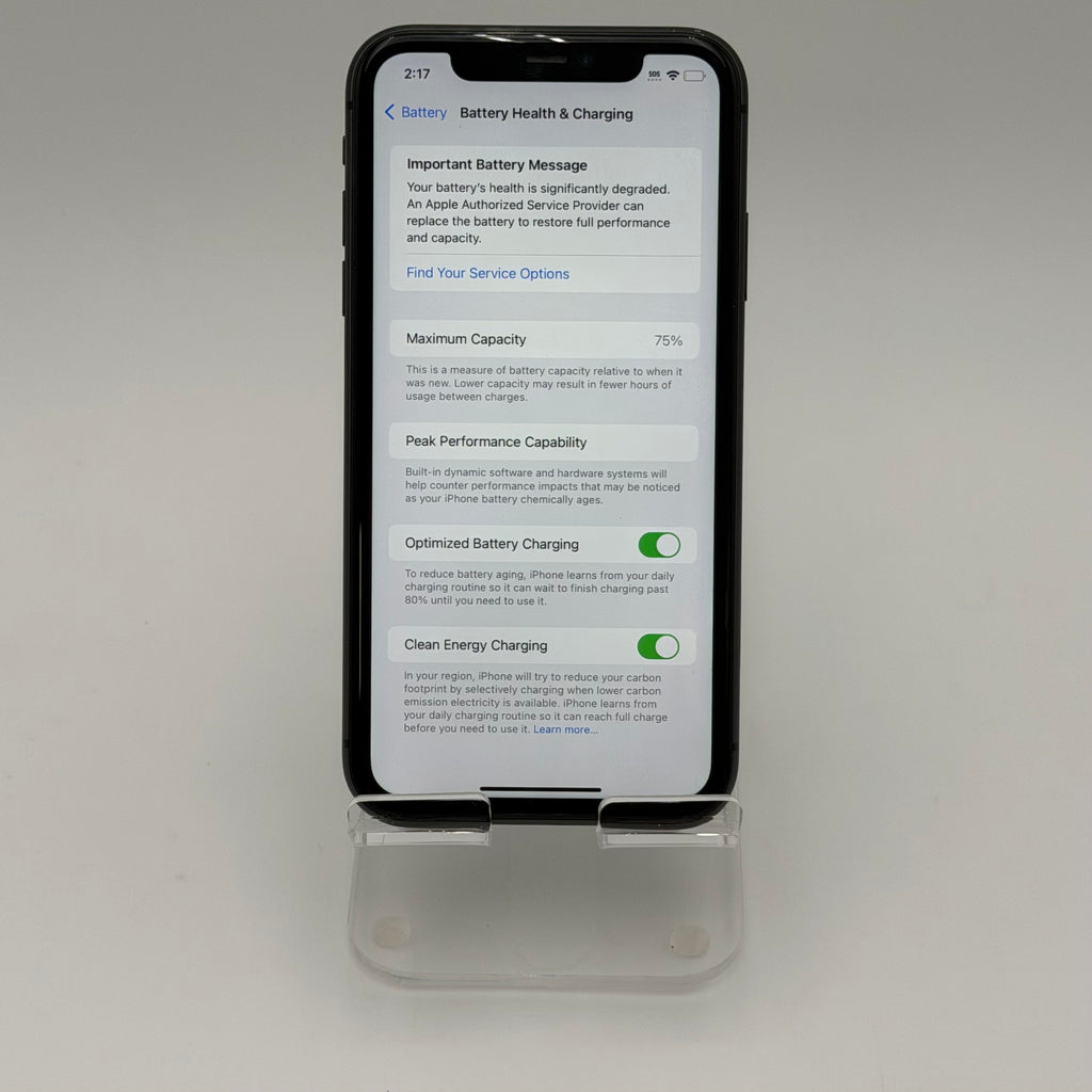 Broken Unlocked Apple iPhone 11 - 64GB - Bad Battery 75%