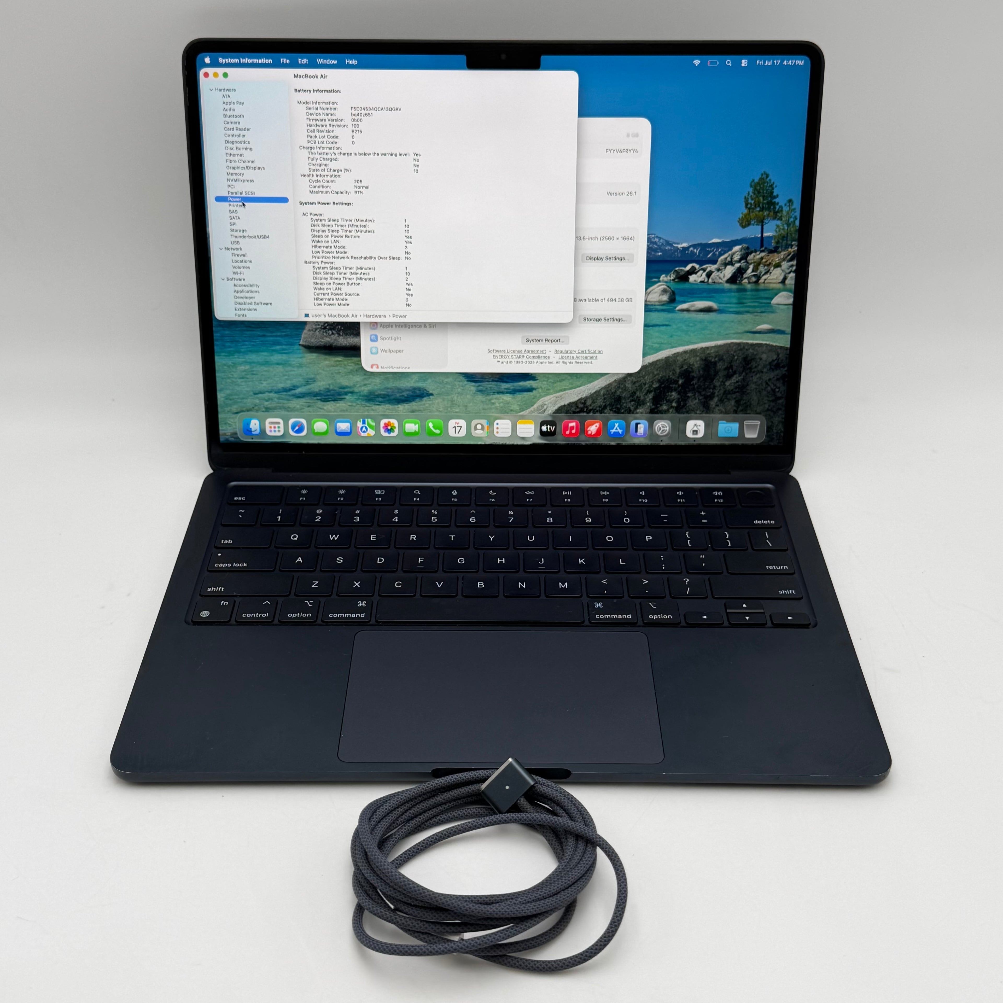 Apple MacBook Air 13" M2 A2681 2023 Laptop 8GB RAM 256GB Blue
