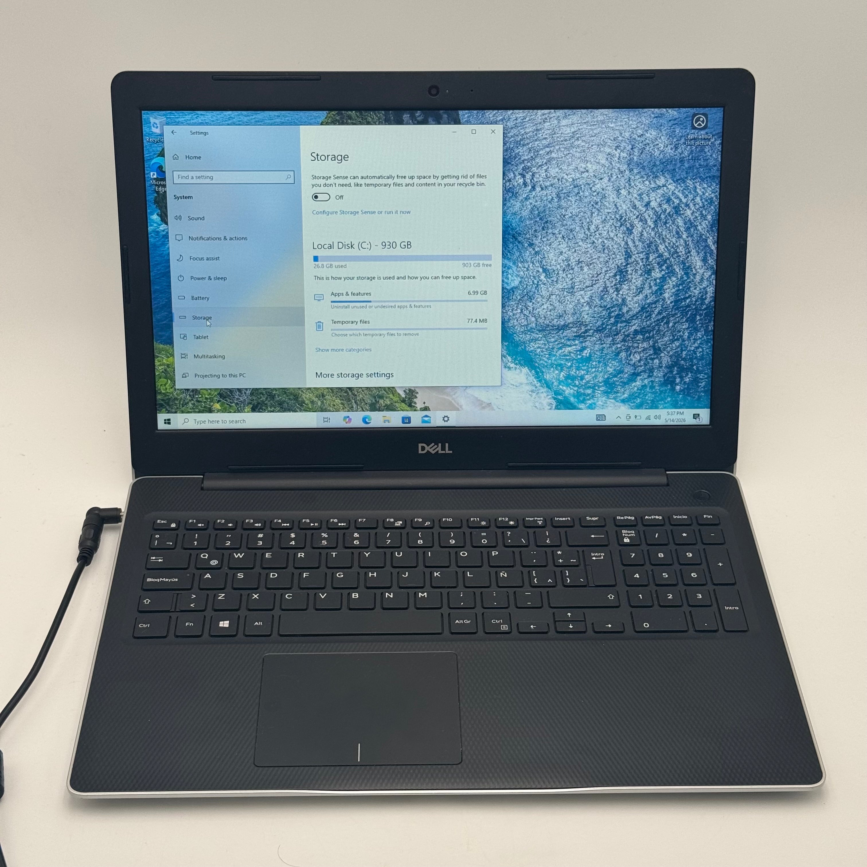 Dell Inspiron 3595 15” Laptop AMD A9 Radeon 3.10GHz 4GB RAM 1TB Silver For Parts - Battery unidentified