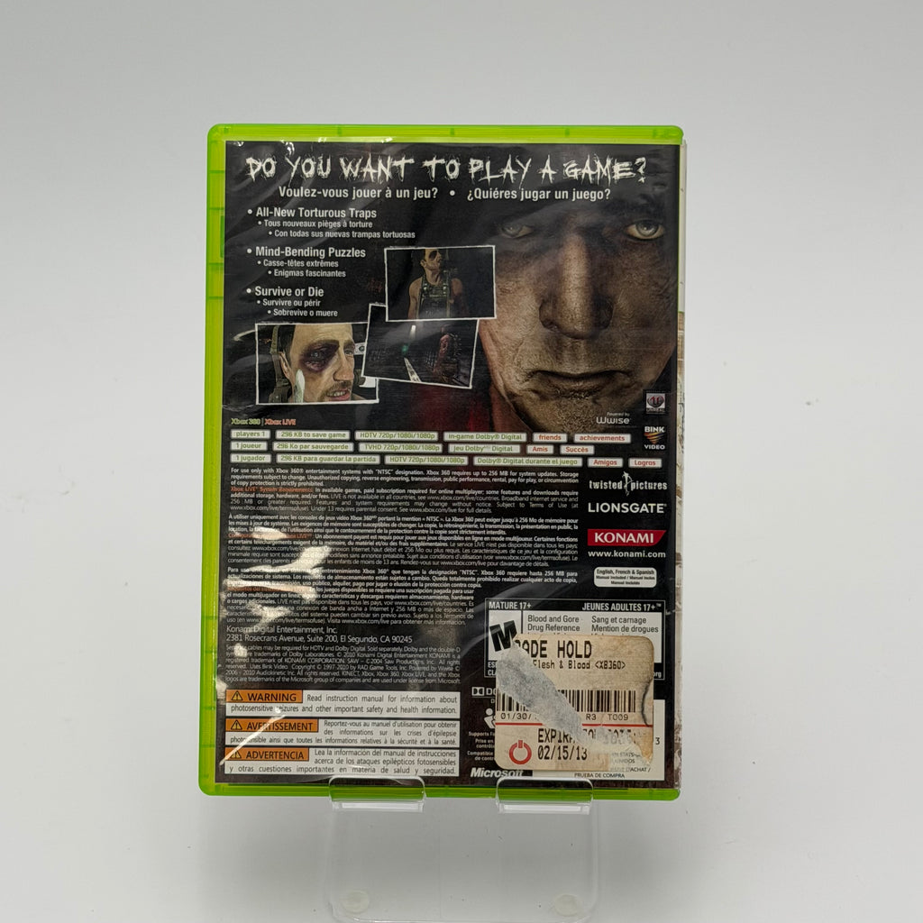 Xbox 360 Saw II Flesh & Blood Video Game Complete with Case, Manual & Inserts