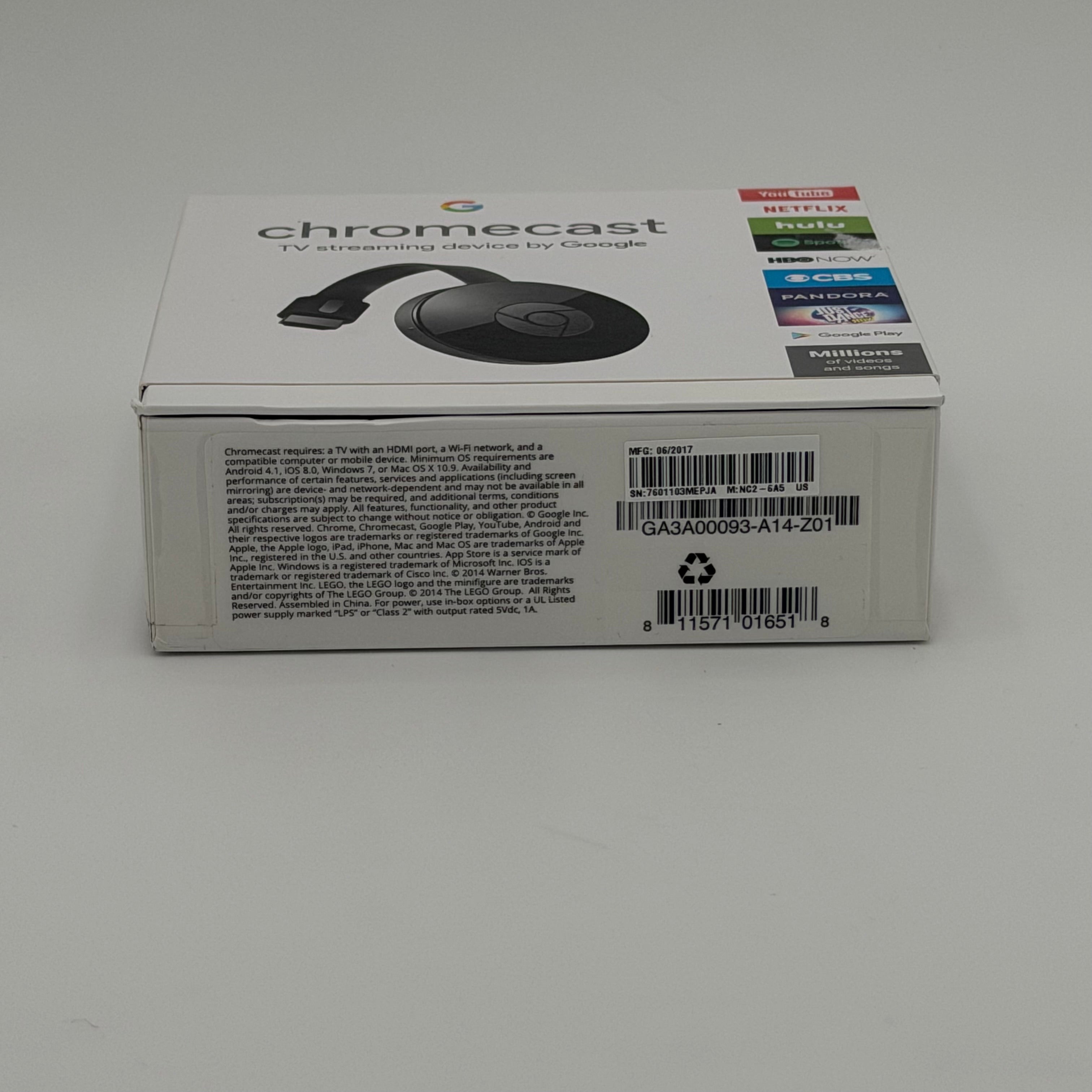 New Chromecast 2nd Gen HDMI TV 1080HP  Google streaming device