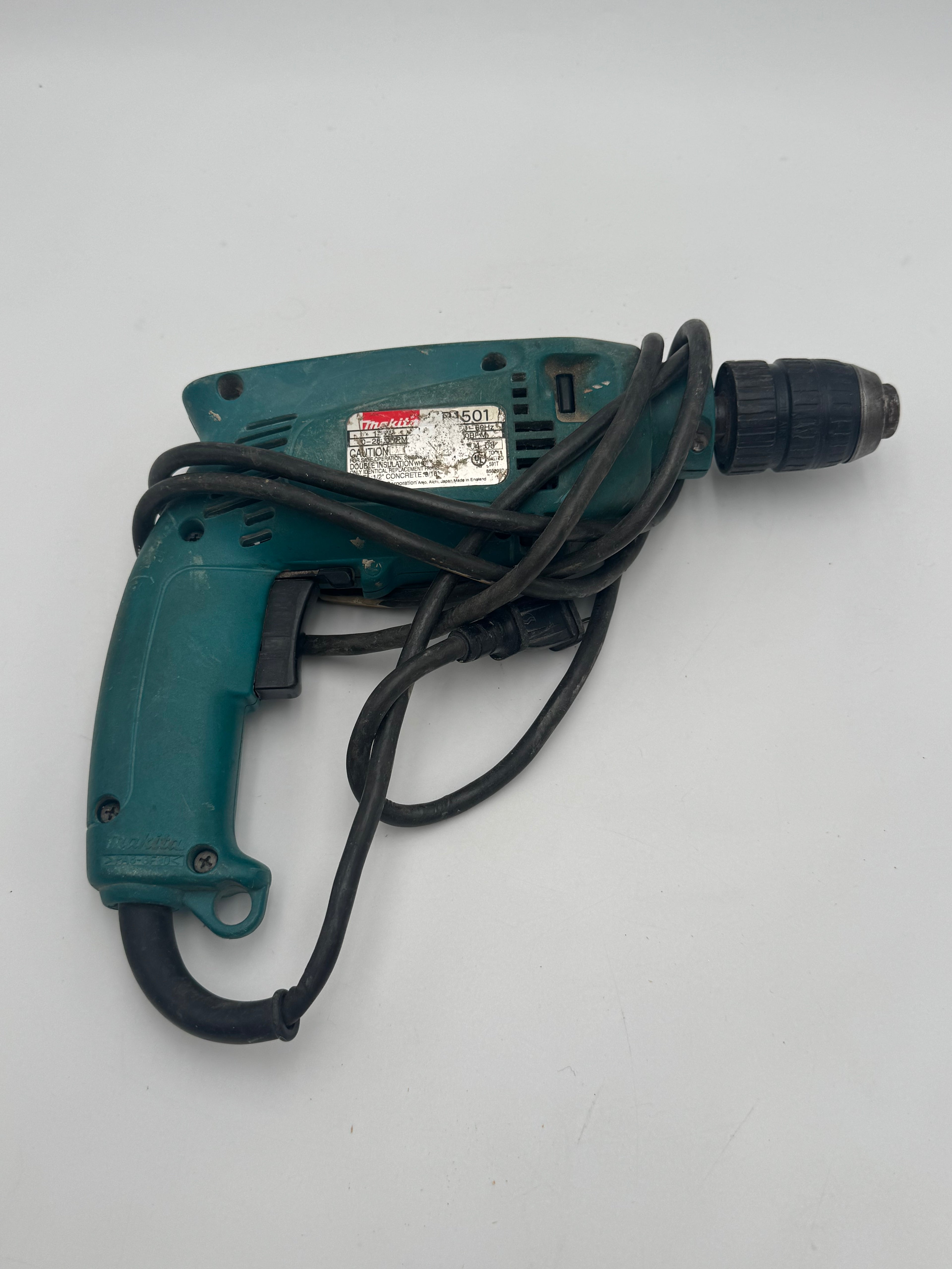 Makita HP1501 1/2" Electric Reversing Hammer Drill w/ Side Handle