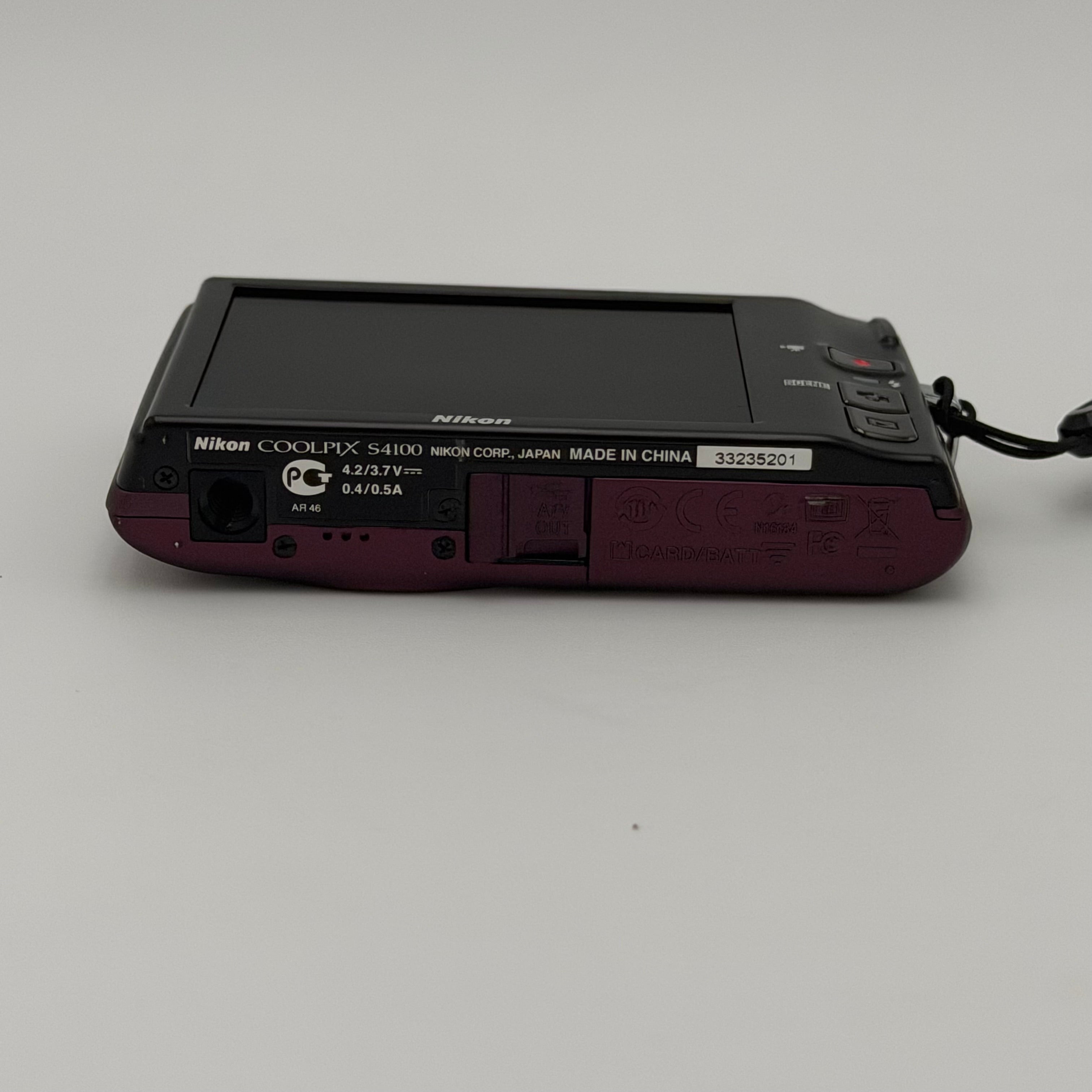 Nikon COOLPIX S4100 Digital Camera Plum 14MP 5X Optical Zoom TESTED NO CHARGER