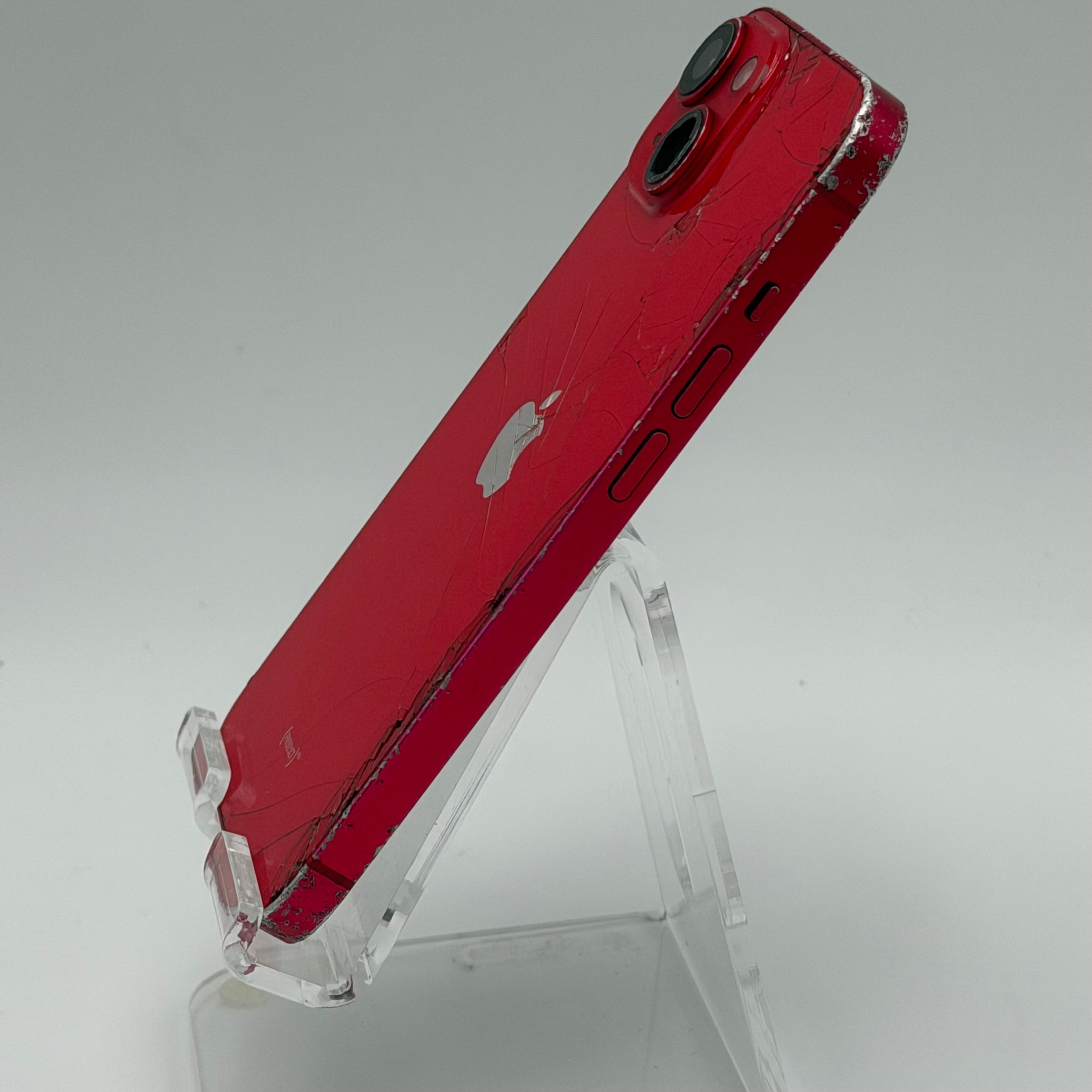 Broken T-Mobile Apple iPhone 14 Red - Cracked  Front - Back - 84% BH