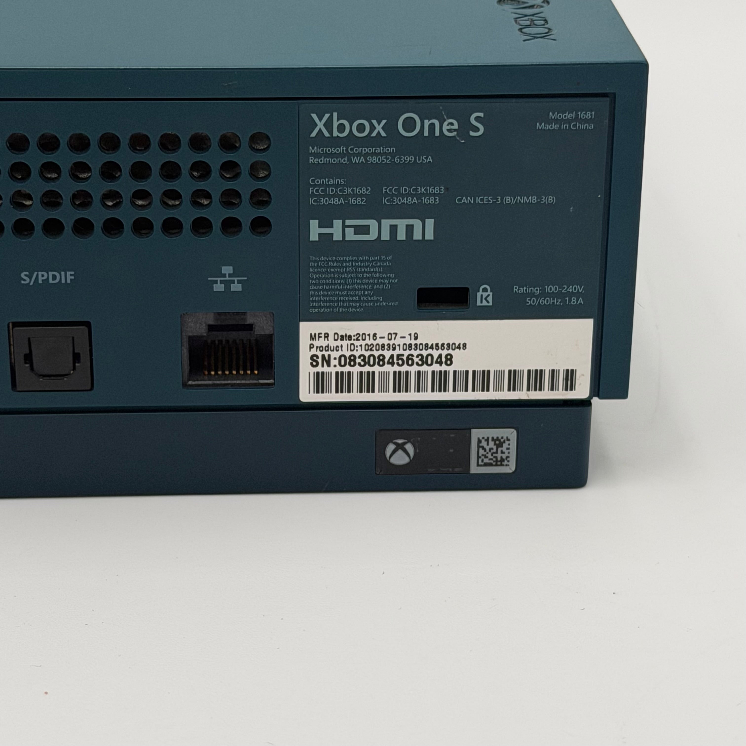 Microsoft Xbox One S 500gb Deep Blue Special Edition Model 1681 Game Console Only