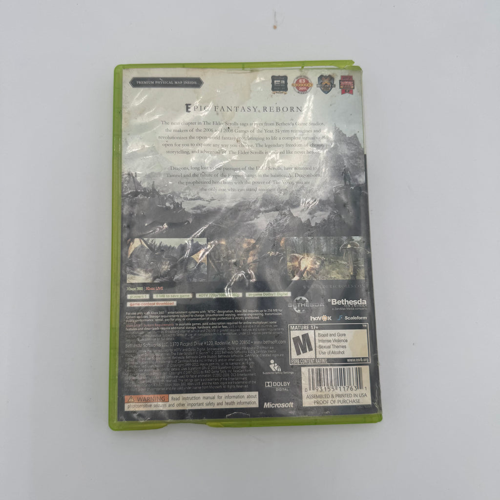 The Elder Scrolls V Skyrim (Xbox 360) - Complete In Box CIB - TESTED & WORKS