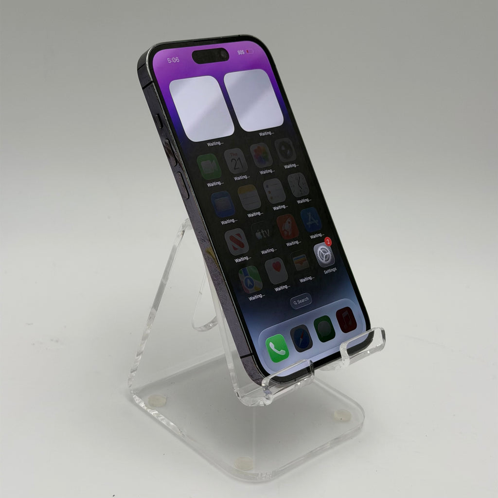 Broken Unlocked Apple iPhone 14 Pro - 128GB Purple - 77% BH - Cracked Back