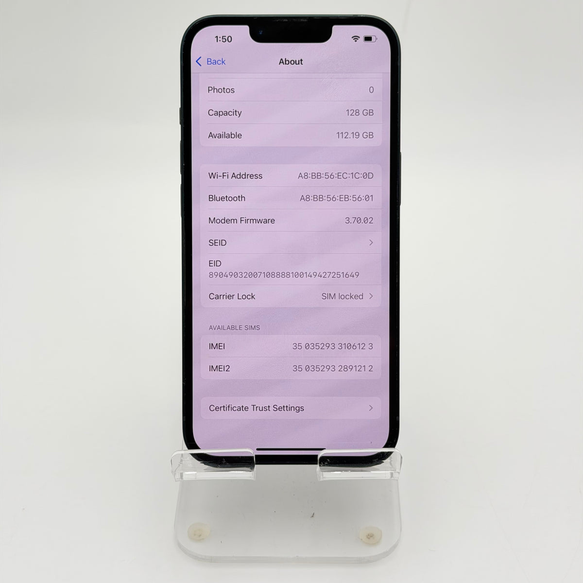 Apple iPhone 14 128GB Black Used - A