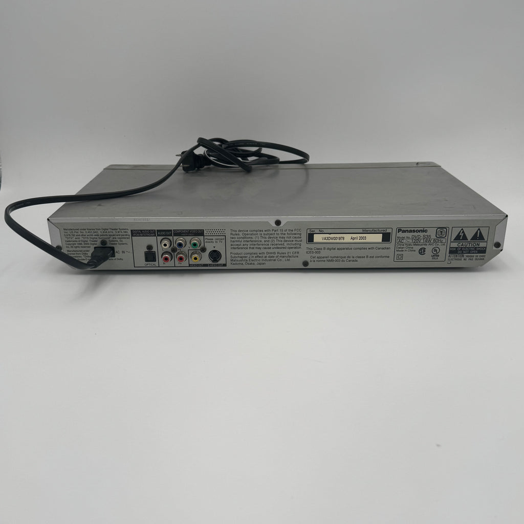 Panasonic DVD-S35 DVD Player, Silver, For Parts