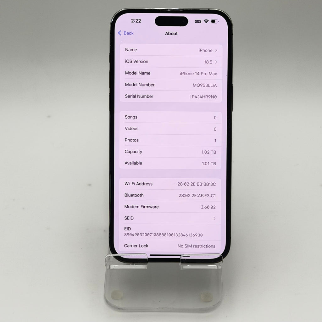 Unlocked Apple iPhone 14 Pro Max 1TB Purple - 84% BH