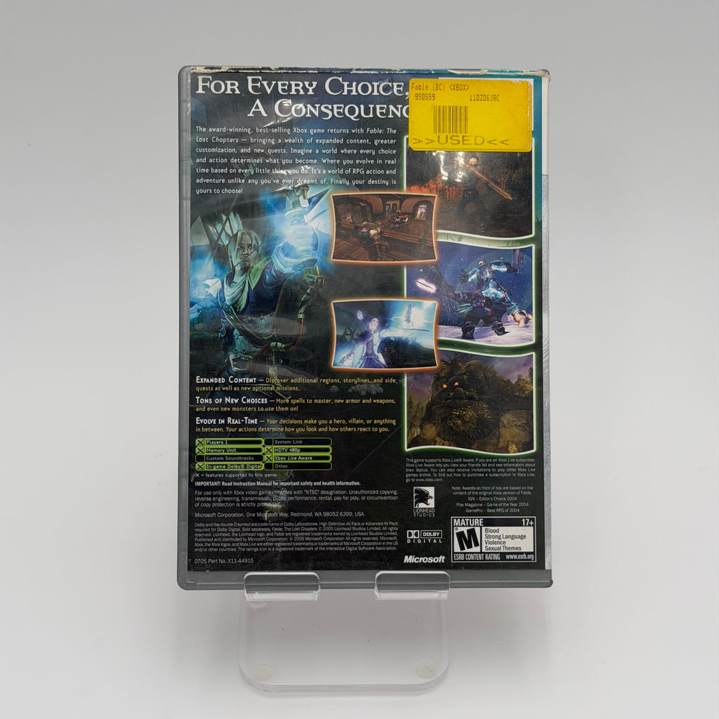 Fable: The Lost Chapters (Microsoft Xbox, 2004) Tested and Working