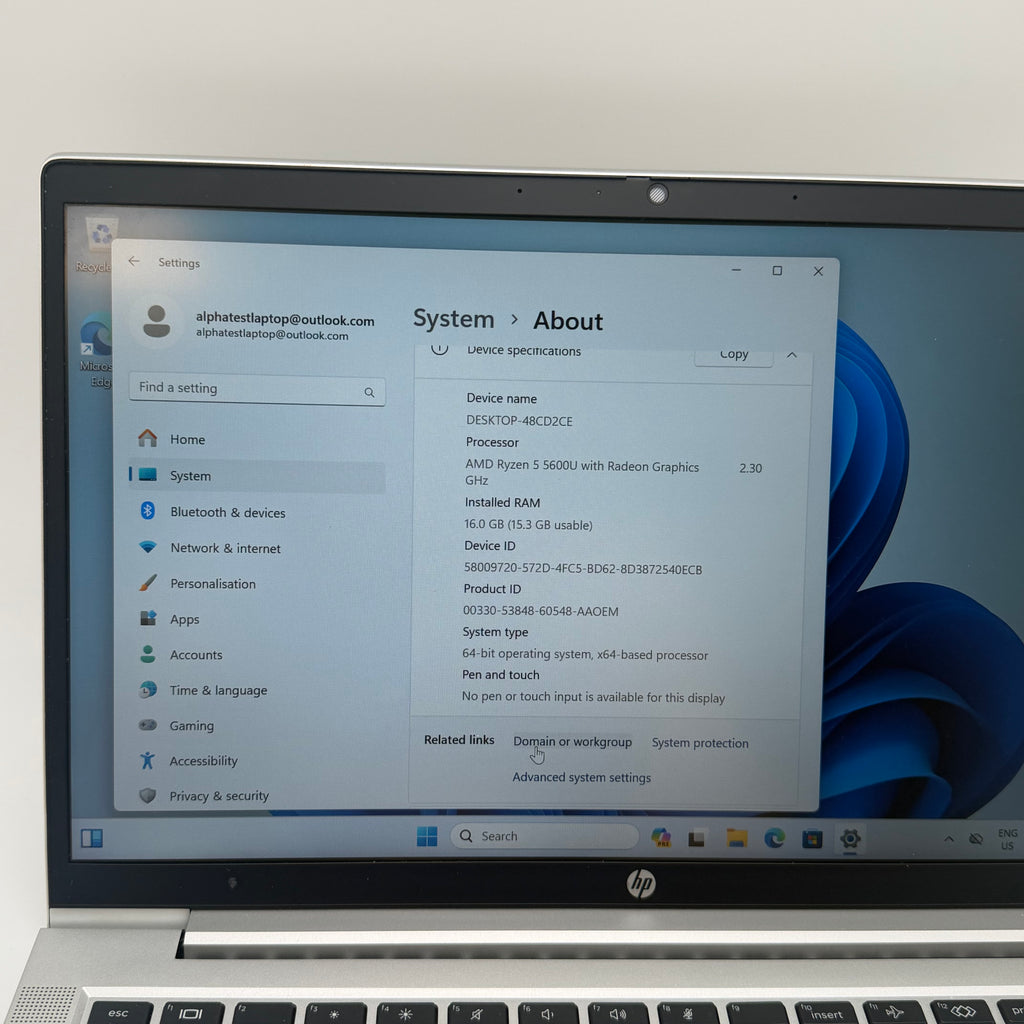 HP ProBook 635 G8 Laptop Ryzen 5 16GB RAM 256GB SSD Silver Charger