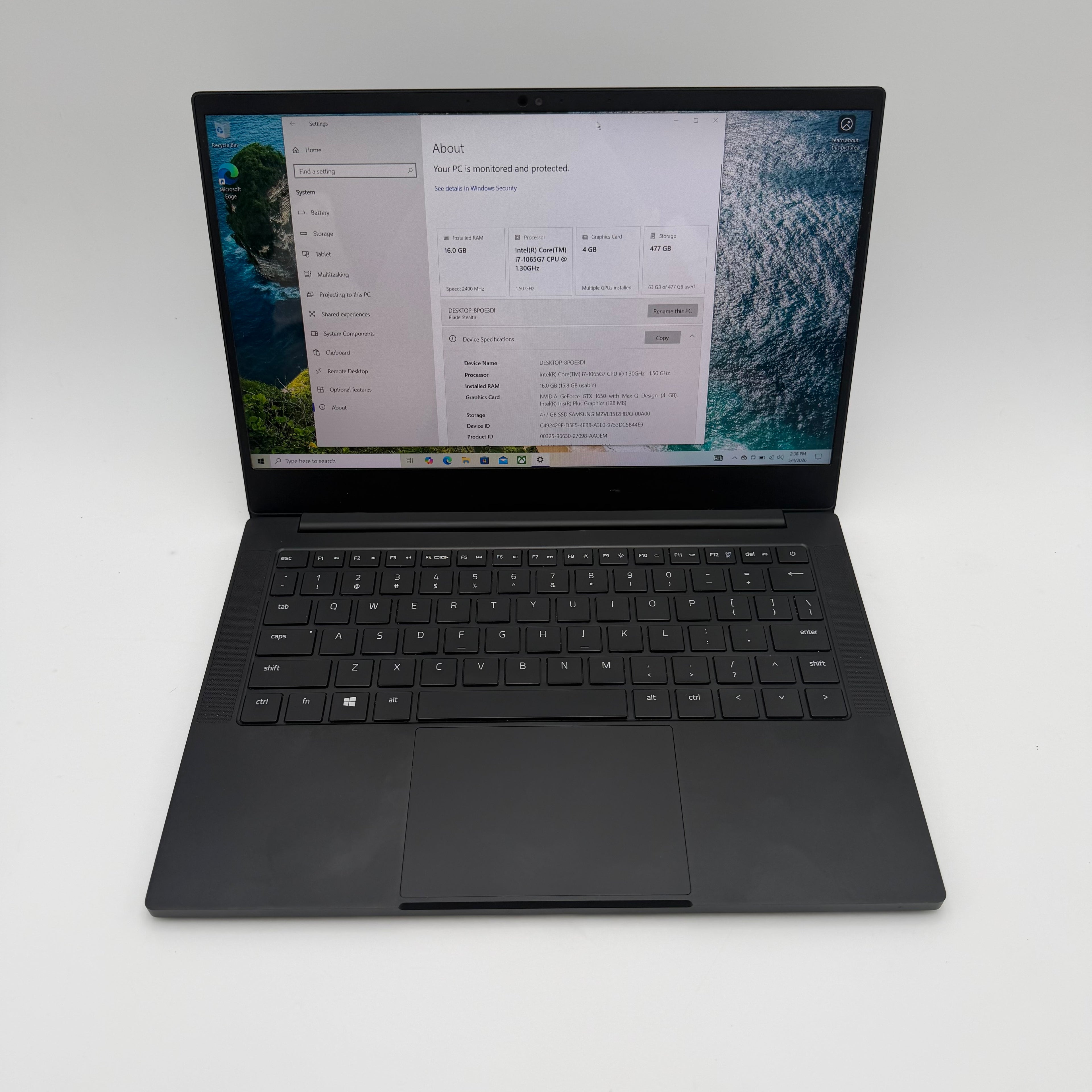 Razer Blade Stealth 13" (2020) RZ09-0310 - i7-1065G7 - GTX 1650 Ti - 16GB RAM