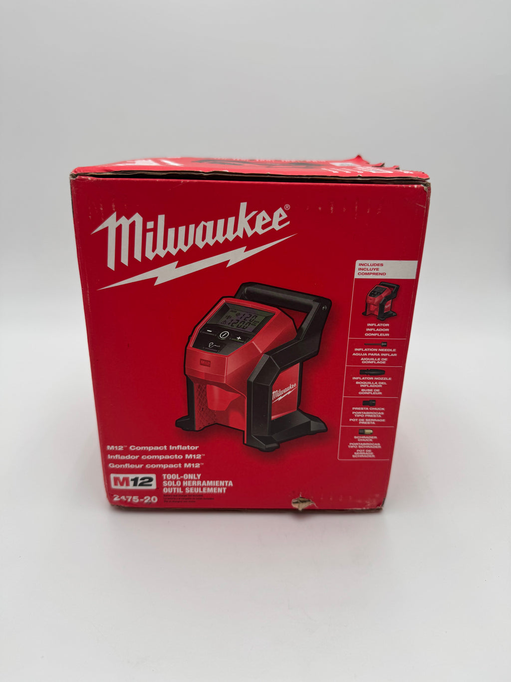 Milwaukee Tire Inflator 2475-20 Compact Cordless 120 PSI M12 Series (Tool Only)