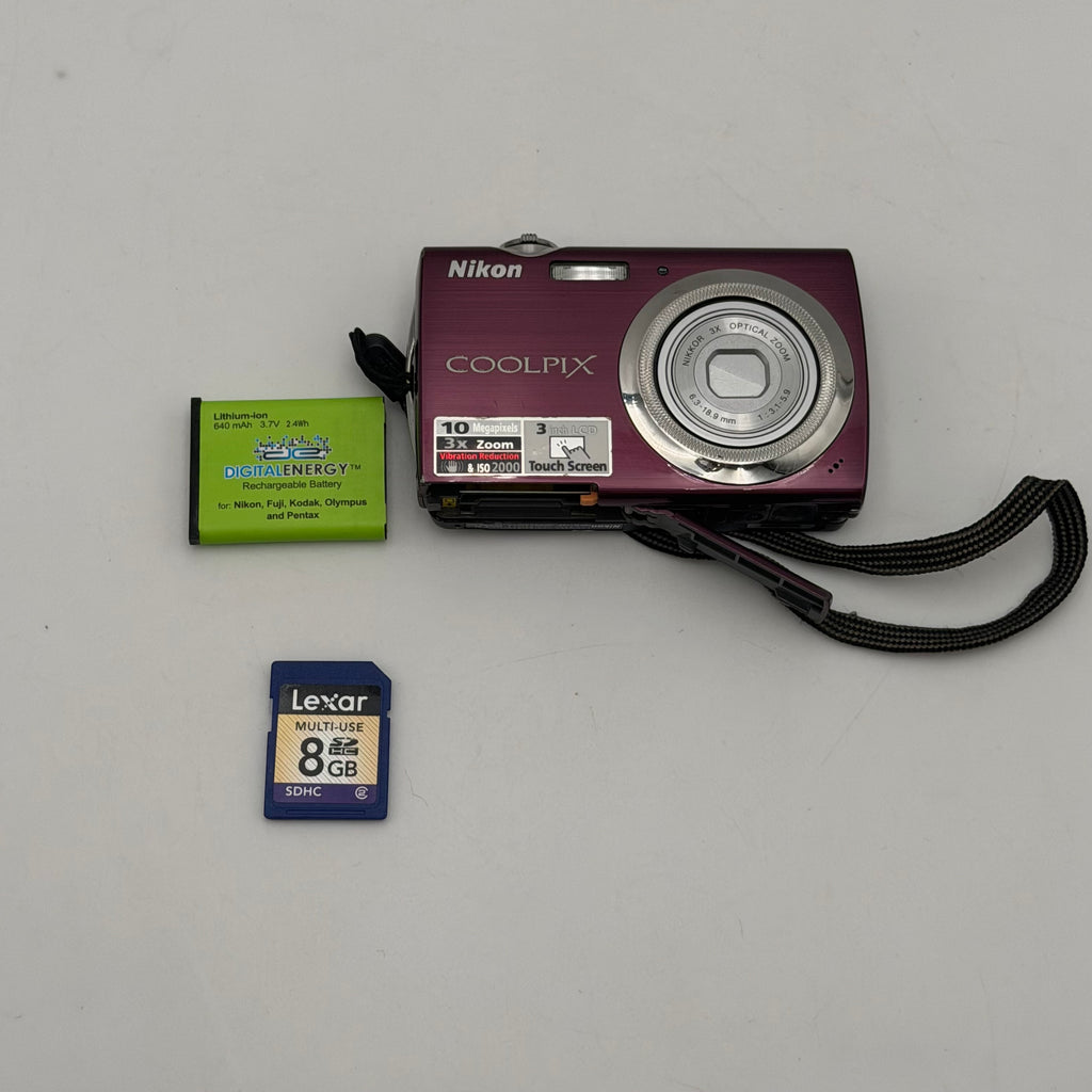 Nikon COOLPIX S230 10.0MP Compact Digital Touchscreen Camera Plum Untested No Charger