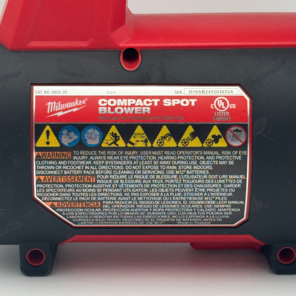 Milwaukee Compact Spot Blower Power Tool Red