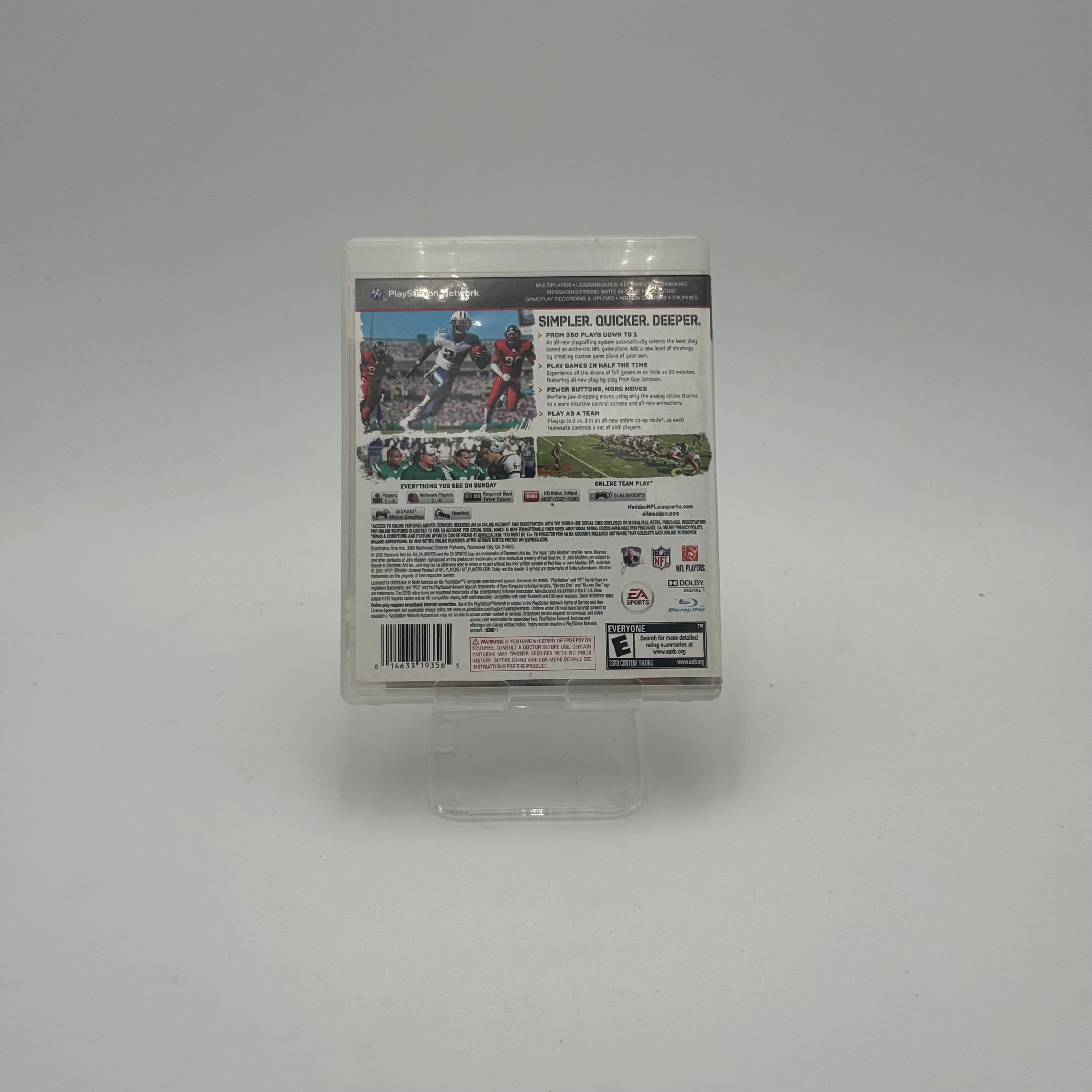 EA Sports Madden NFL 11 Video Game, Ps3, Pre-Owned