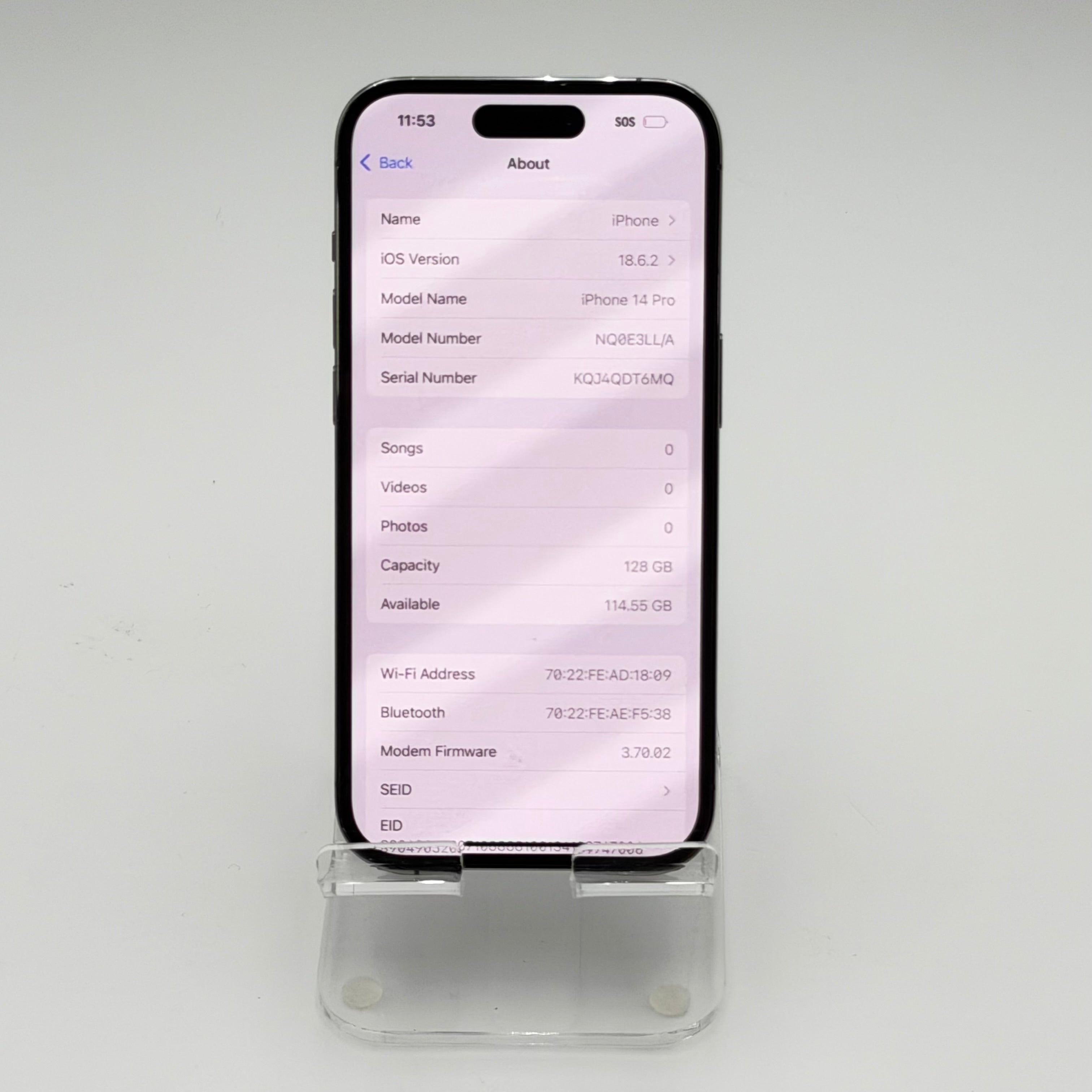 Apple iPhone 14 Pro 128GB Unlocked - Purple CRACKED BACK