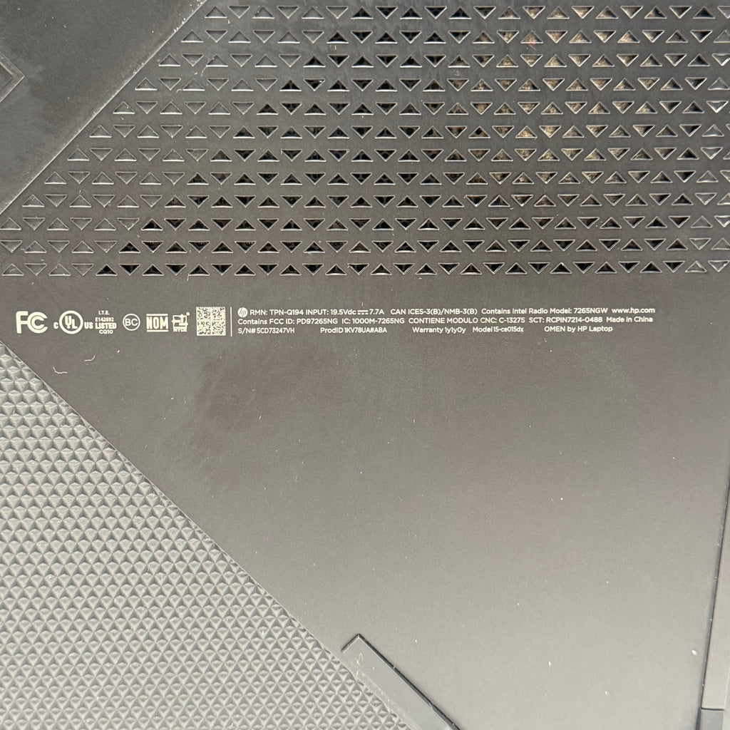 HP OMEN 15-ce015dx 15" Laptop Core i7-7700HQ 8GB RAM 128GB SSD Charger