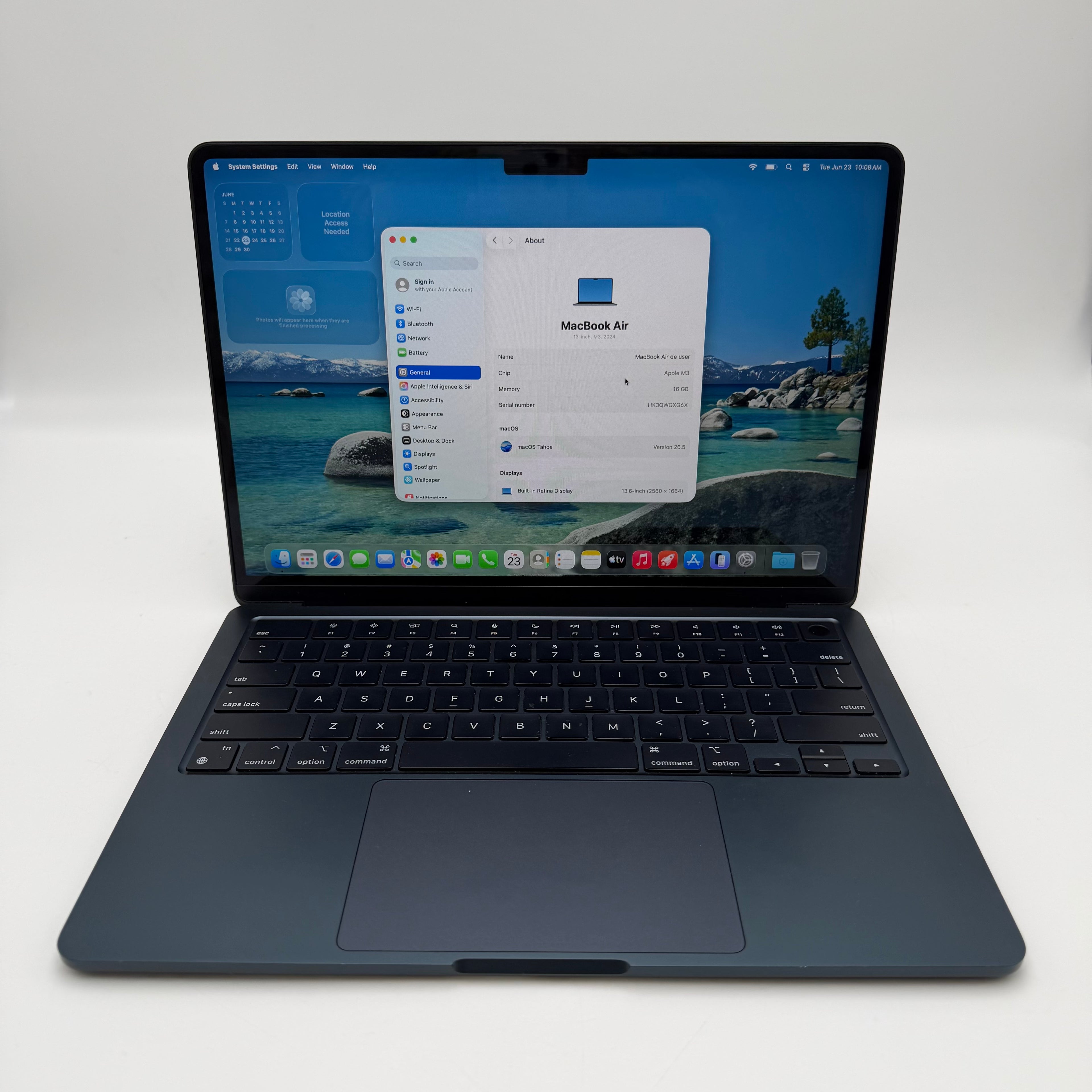 Apple MacBook Air 13-inch M3 A3113 2024 Laptop Blue 16GB 256GB Used